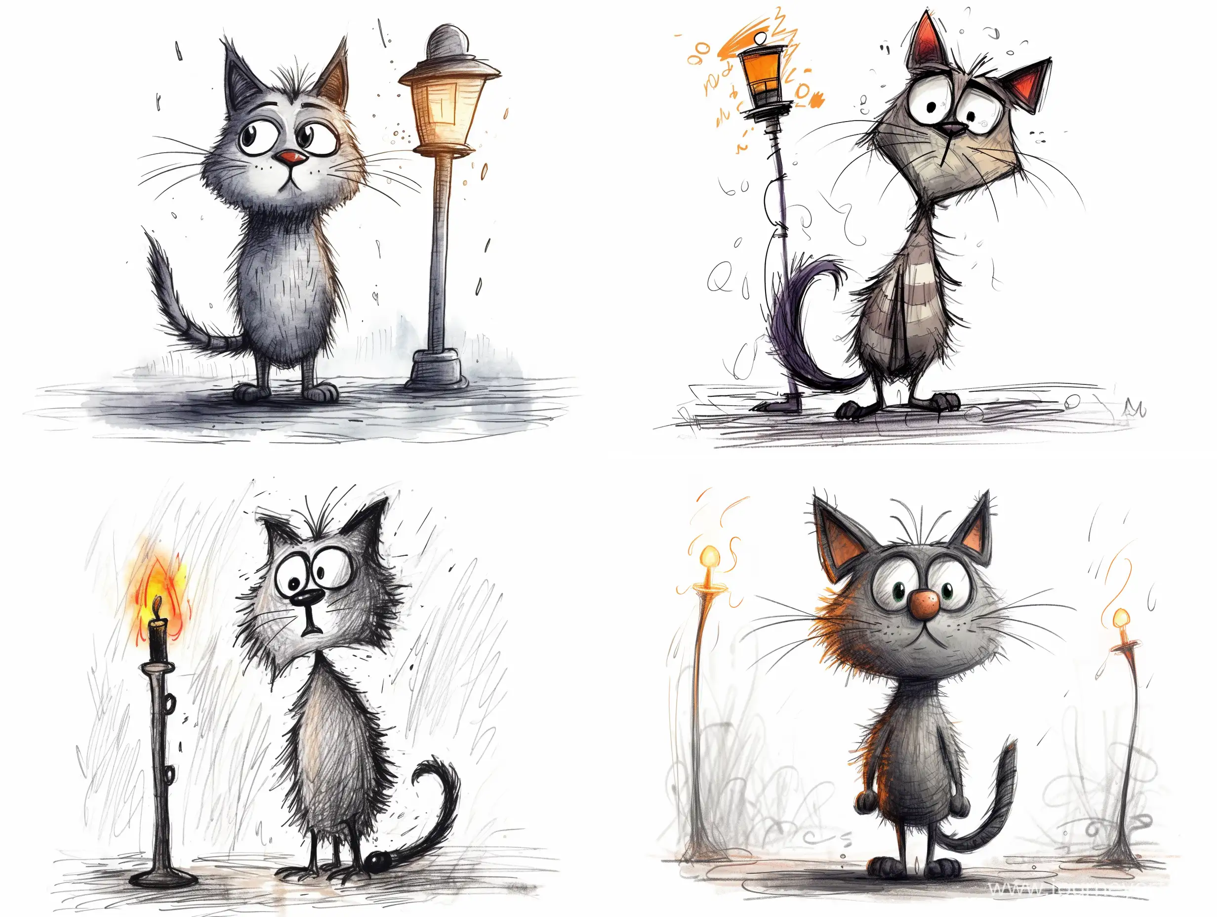 Disgruntled-Cat-in-Shaggy-Attire-Ventures-into-Fog-with-Light-Bulb