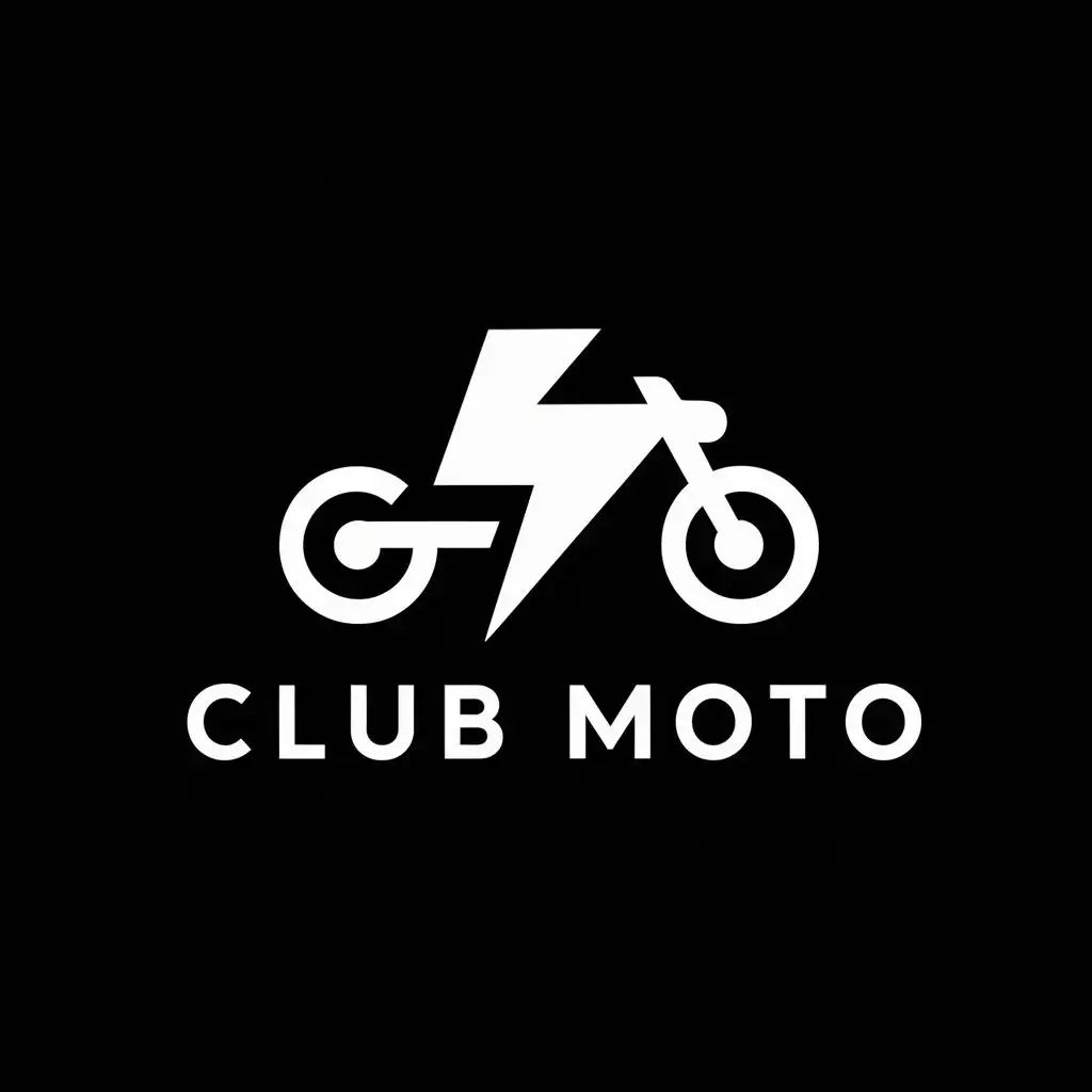 logo, Lightning bolt, motorcycle, no background, with the text "CLUB MOTO", typography, be used in Technology industry