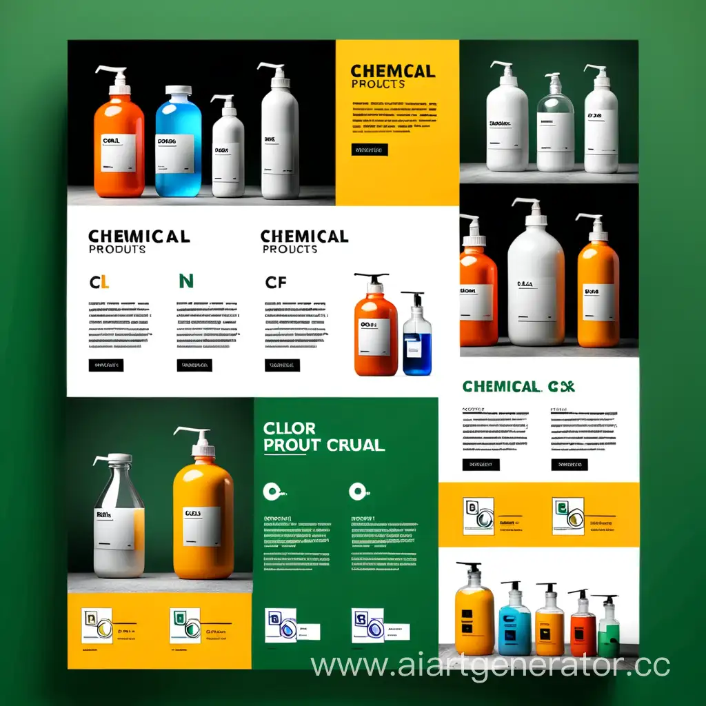 Фирменный макет в цветном варианте о химической продукции без картинок