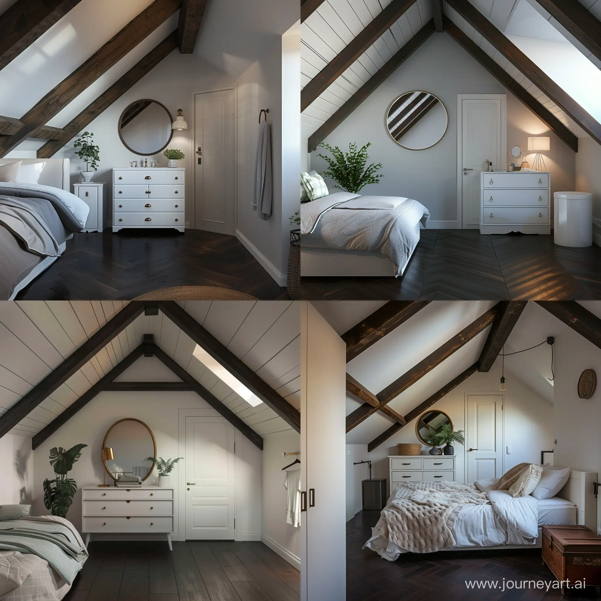 Modern-Attic-Bedroom-Interior-with-Sloping-Roof-and-Soft-White-Color-Scheme