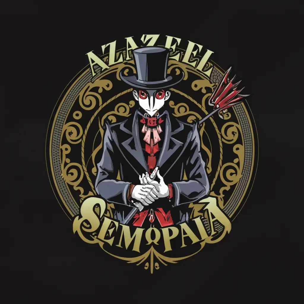 a logo design,with the text "AZAZELE_SEMPAi", main symbol:In dark style, like from an anime, dark butler,complex,clear background