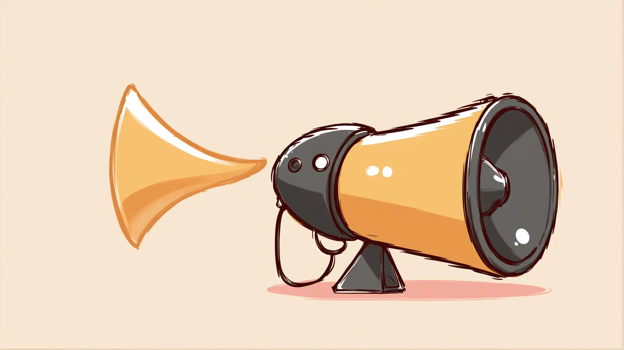 Cartoon Cute Q Version Horn Loudspeaker Sketch Vector Art