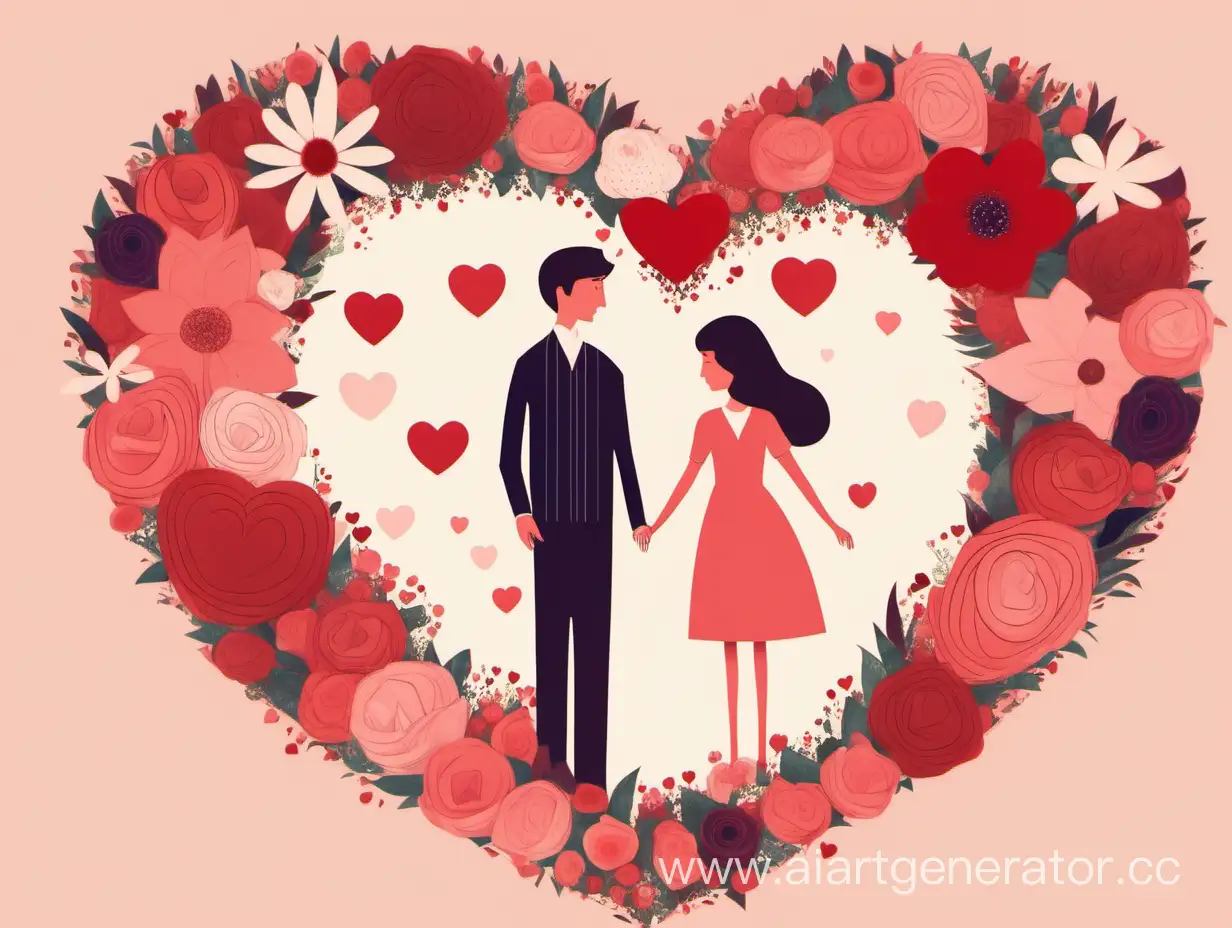 Joyful-Couple-Surrounded-by-Floral-Delight-and-Love-Symbols