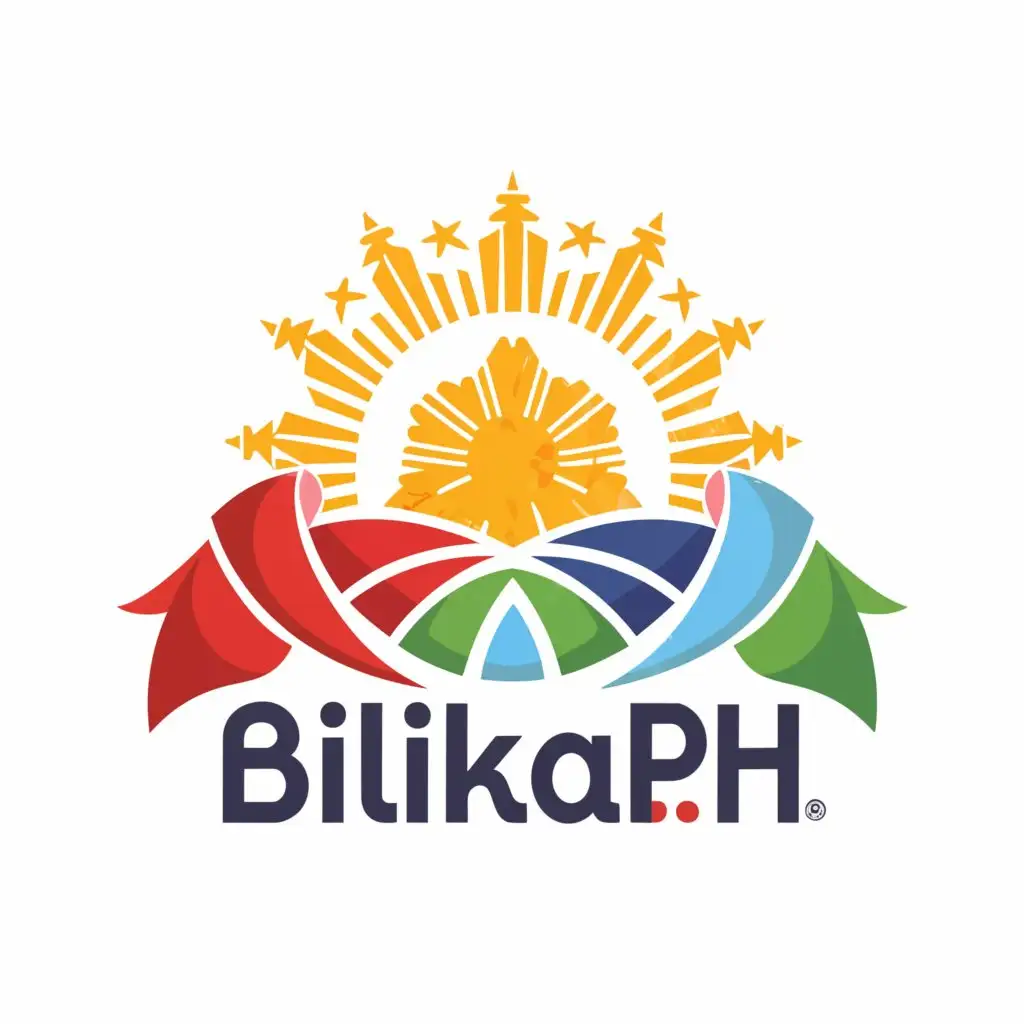 a logo design,with the text "bilika.ph", main symbol:sun, star, Philippine flag colours, globe, Philippine Fiesta,complex,clear background