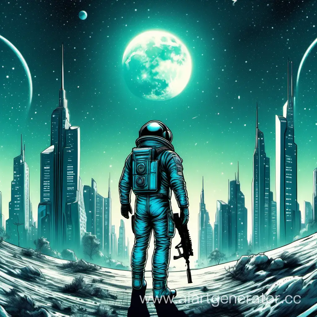 Futuristic-Cosmonaut-in-Moonlit-Cityscape-SciFi-Adventure-Art