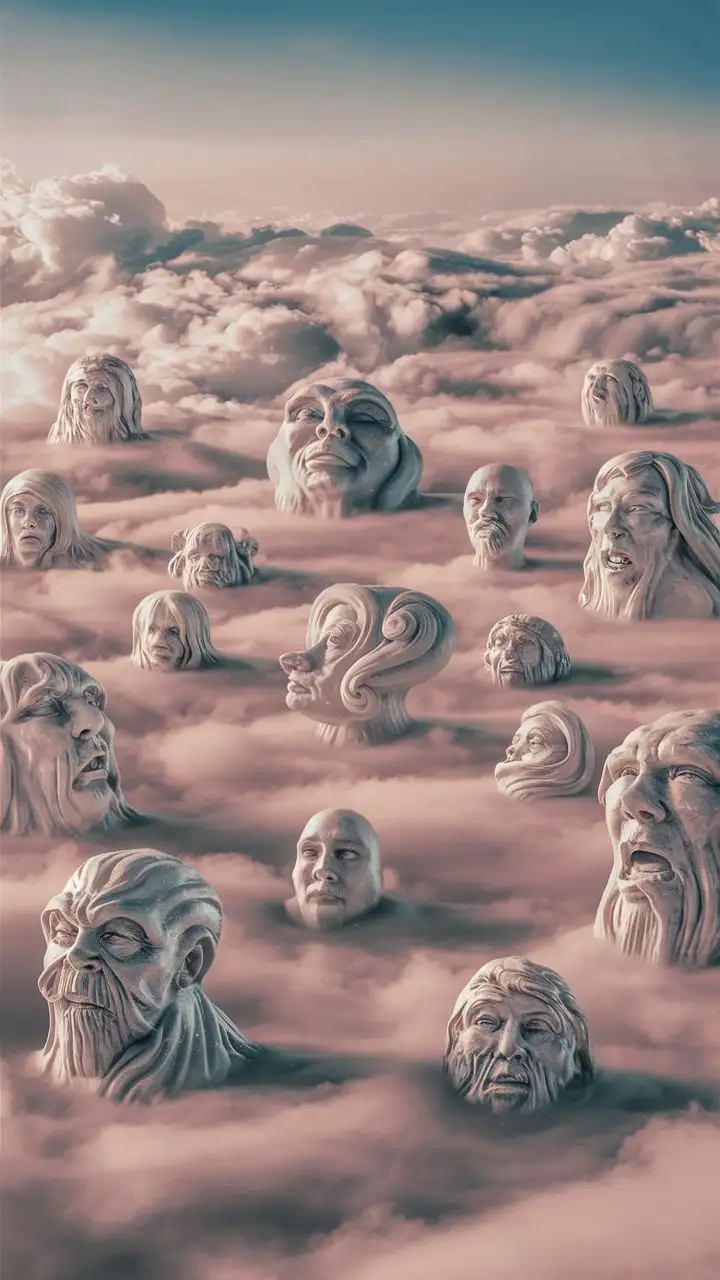 Fantasy Cloudscape with HyperDetailed MindBending Sculptures