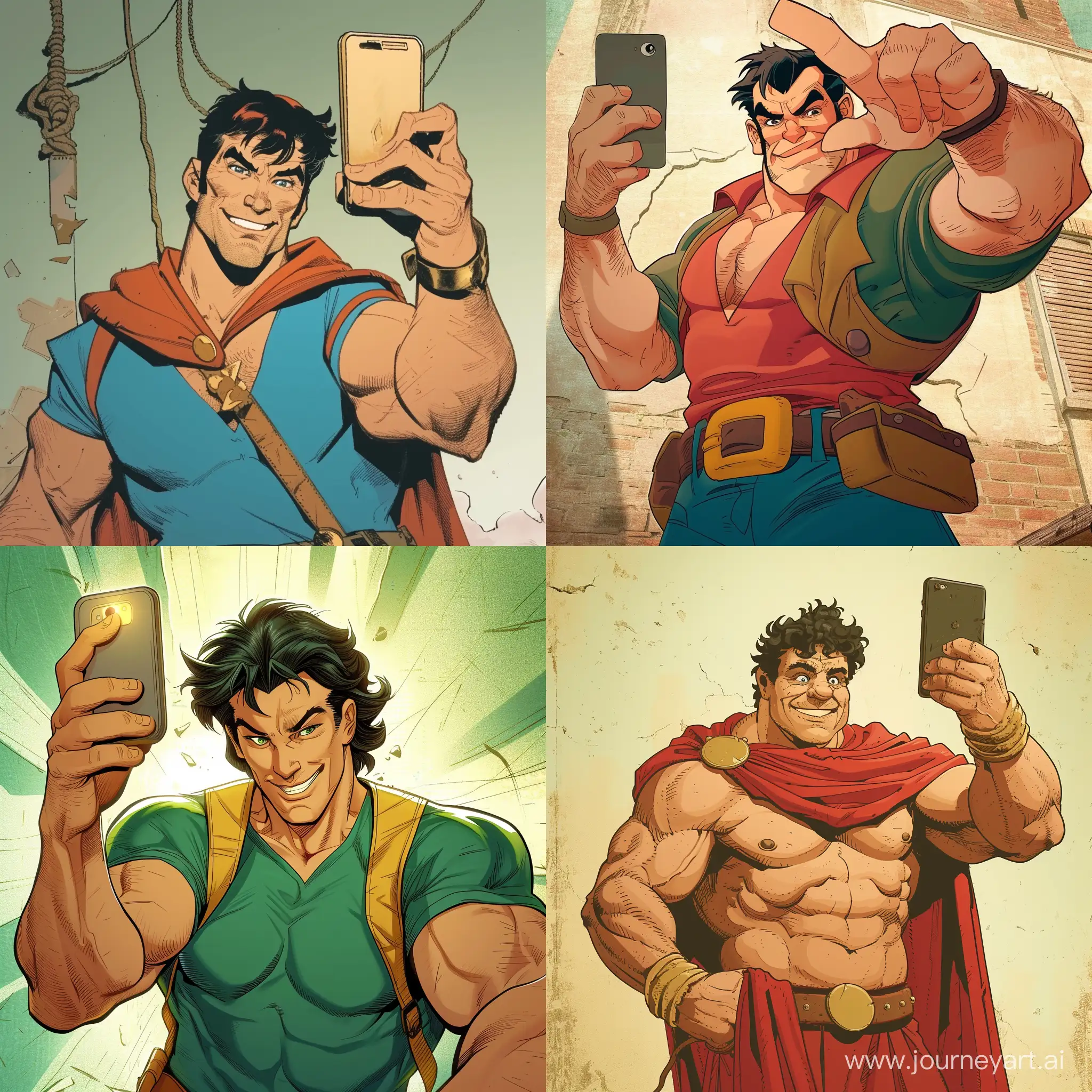Zagor, the italian comic character taking a selfie 
