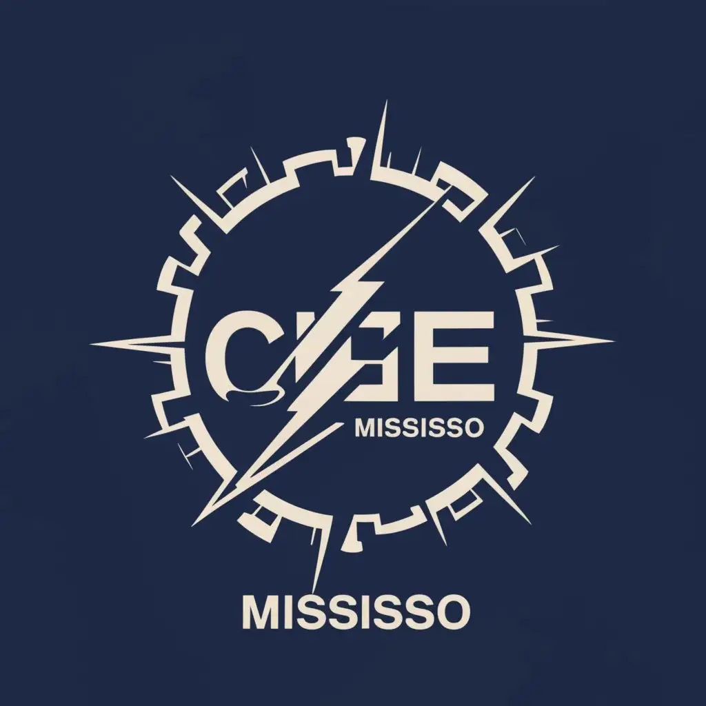 LOGO-Design-For-Cie-MISSISSO-Round-Logo-with-Blue-Background-and-Super-White-Lightning-Bolts