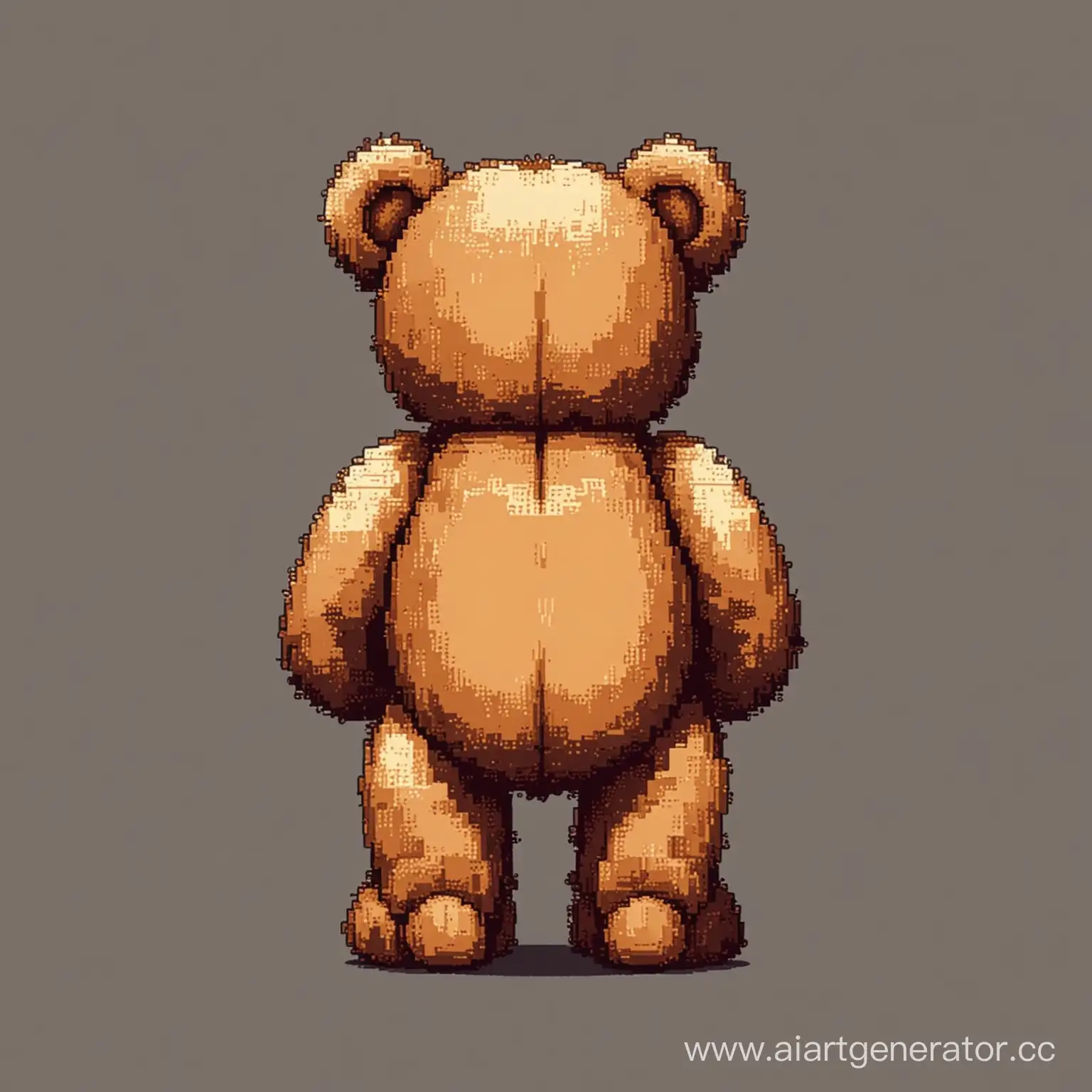 pixel art. teddy bear. rear view.