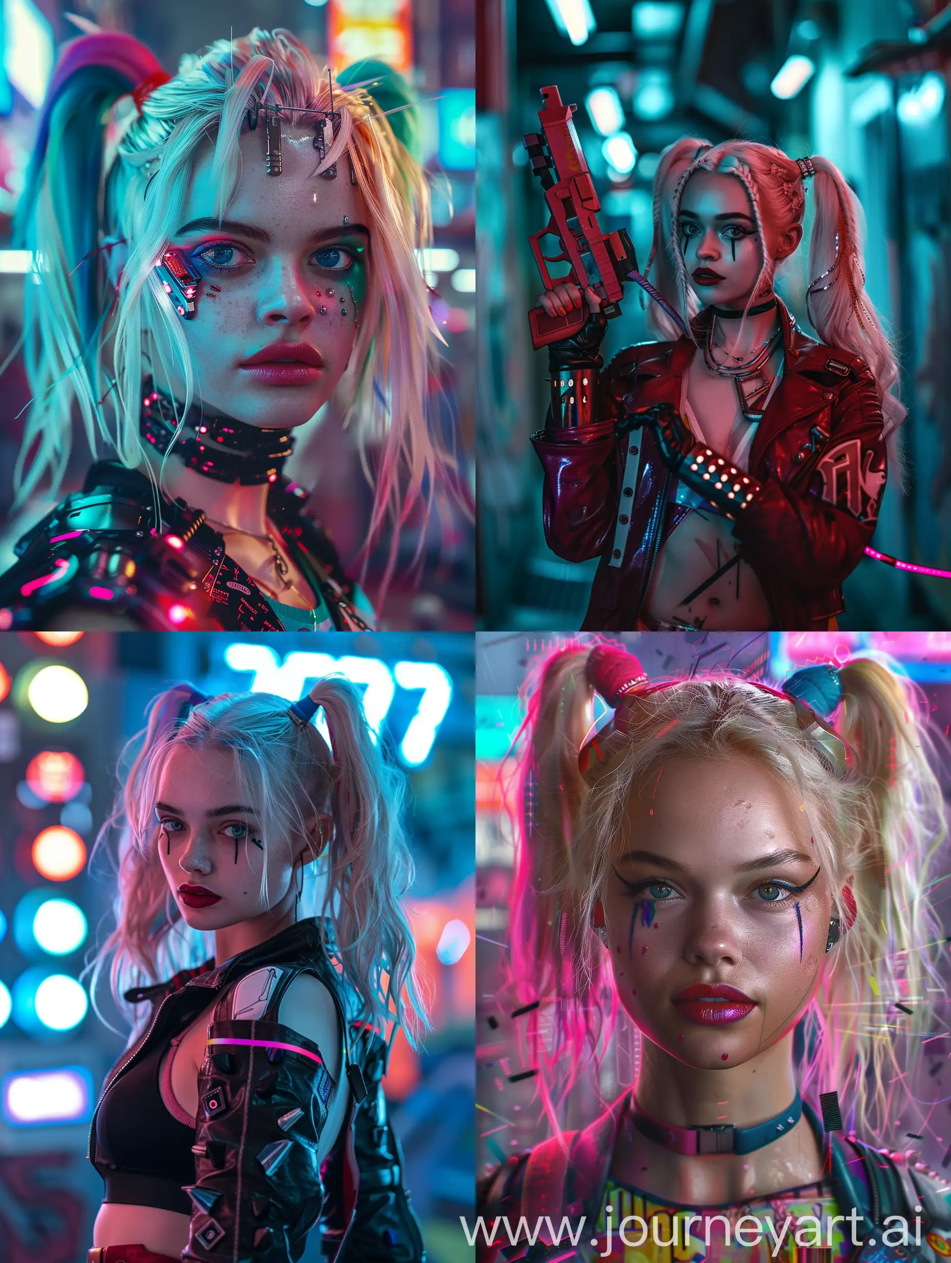 Margot-Robbie-as-Cyberpunk-Harley-Quinn-in-Futuristic-Mix-Movie-2024