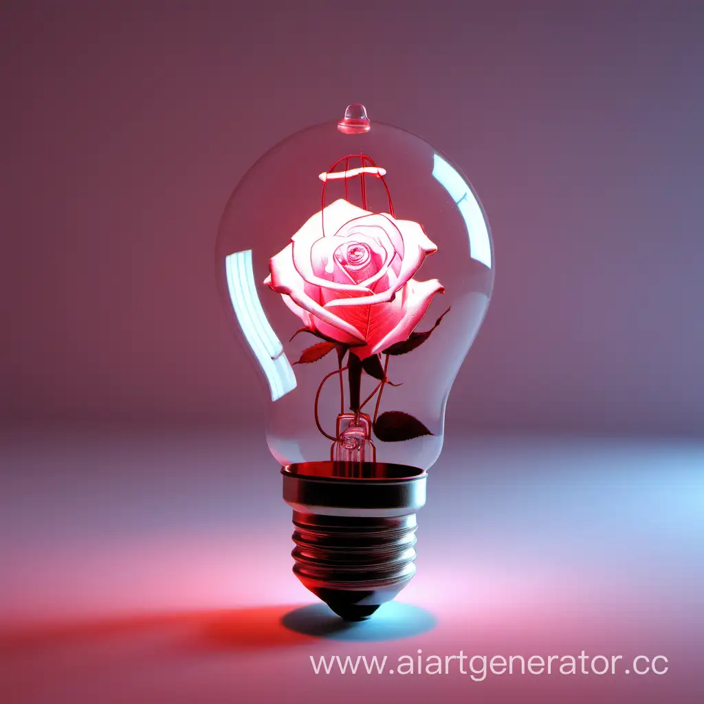 Luminous-Rose-Light-Bulb-Art-Paradoxical-Reality-in-Optimal-Minimalism