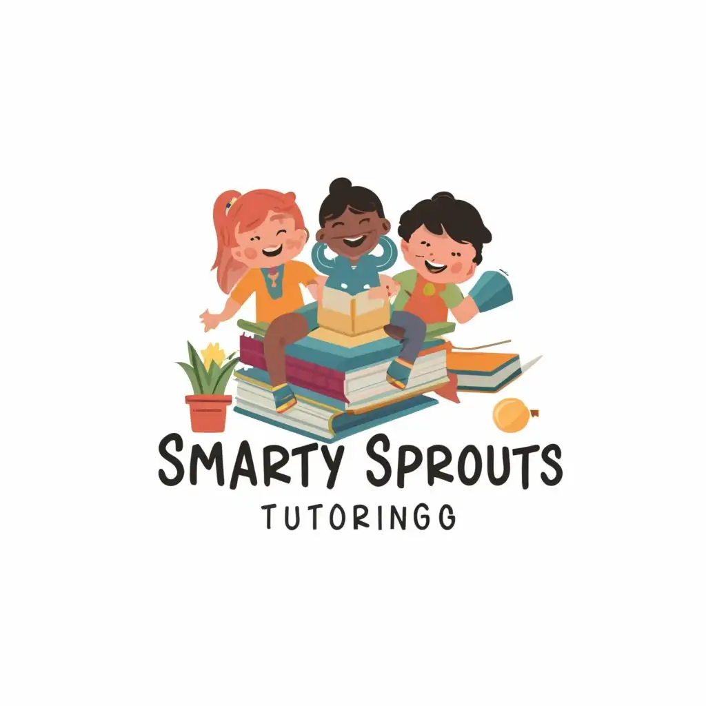 logo, children and study material, with the text "smarty sprouts tutoring", typography, be used in Education industry