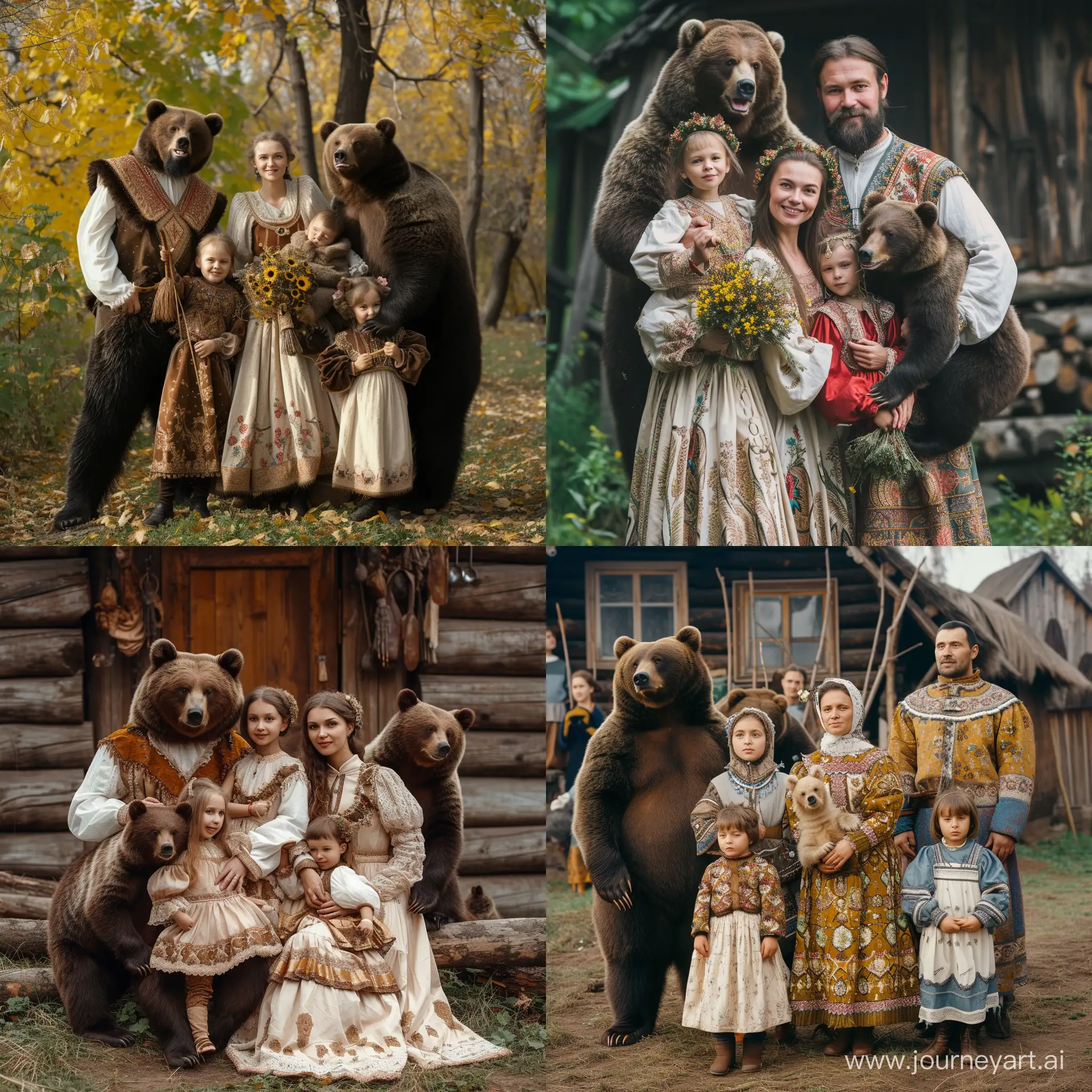 Charming-Slavic-Family-Celebrating-Festival-Amid-Bear-Mayhem