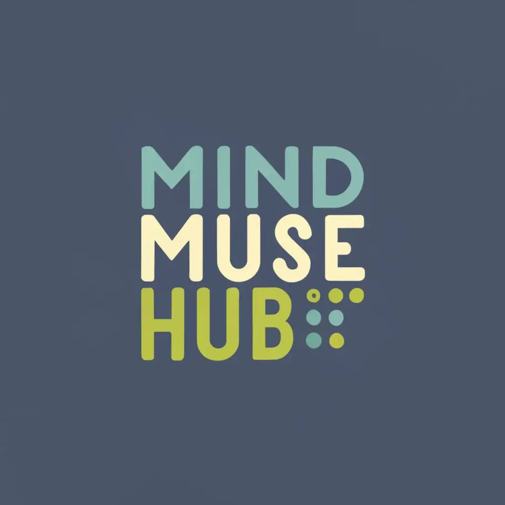 logo, Personal Development and Motivation, with the text "MindMuse Hub", typography