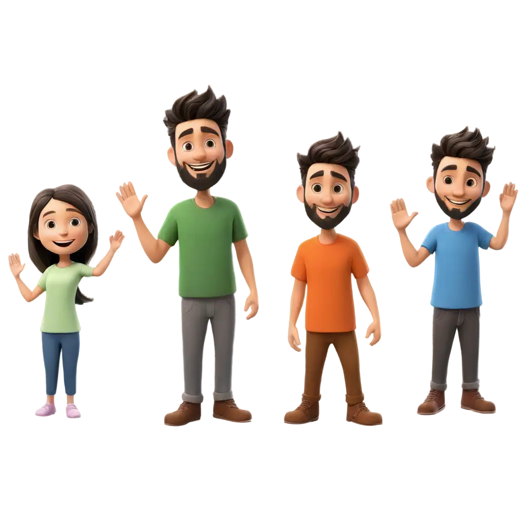 create a vector character waving