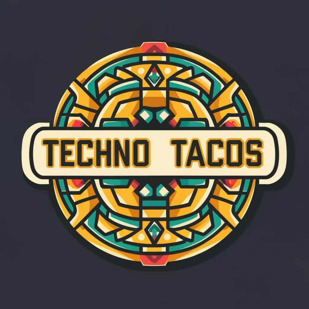 logo, Mayan , techno tacos, with the text "Techno Tacos", typography, be used in Entertainment industry