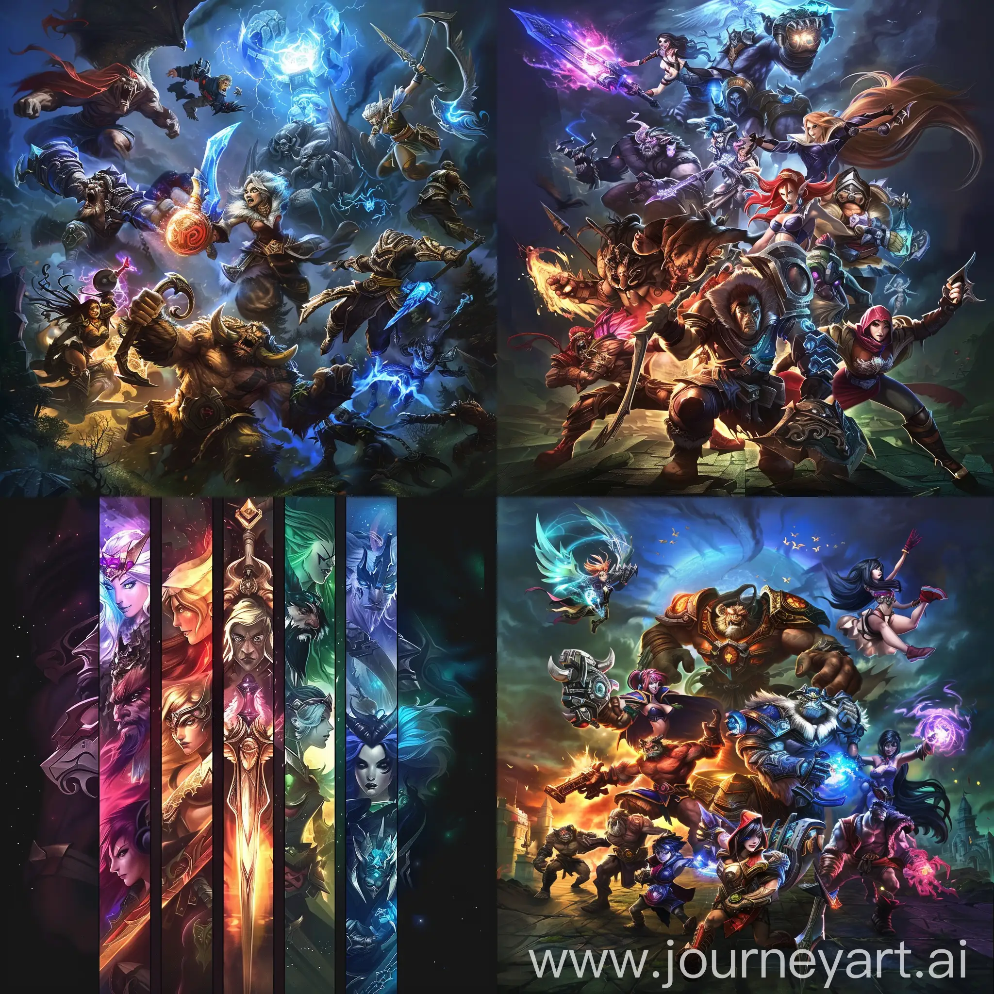 Epic-League-of-Legends-Poster-with-Champions-Clash-in-Stunning-Detail