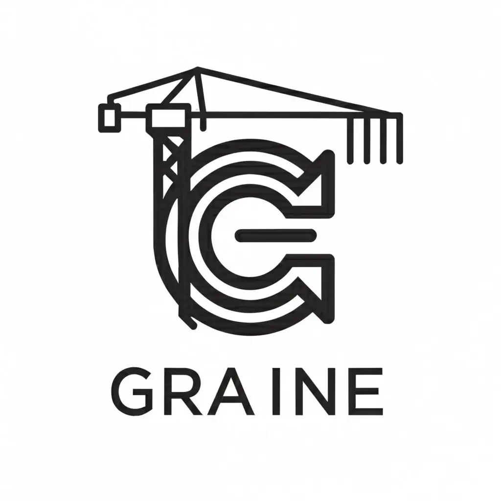 a logo design,with the text "GRA INE", main symbol:G,Minimalistic,be used in Construction industry,clear background