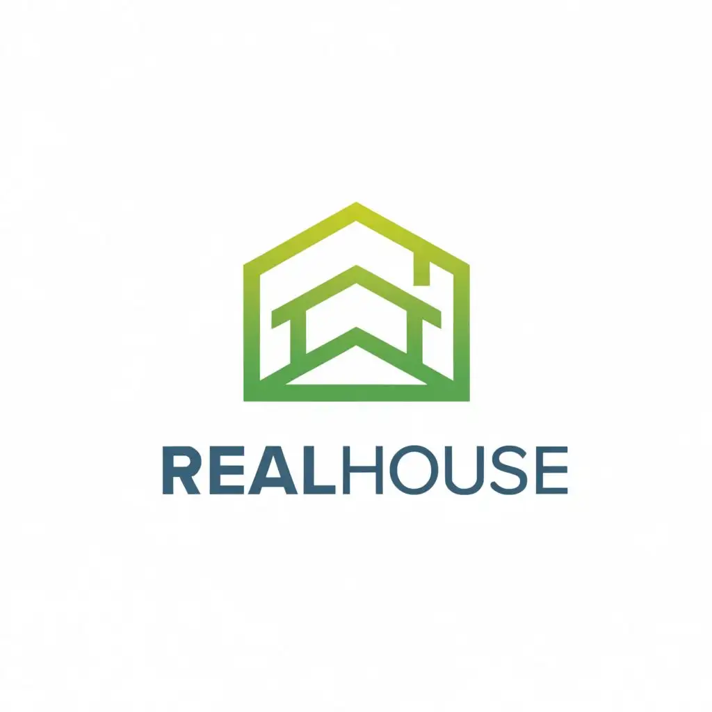 a logo design,with the text "RealHouse", main symbol:home,Minimalistic,be used in Real Estate industry,clear background