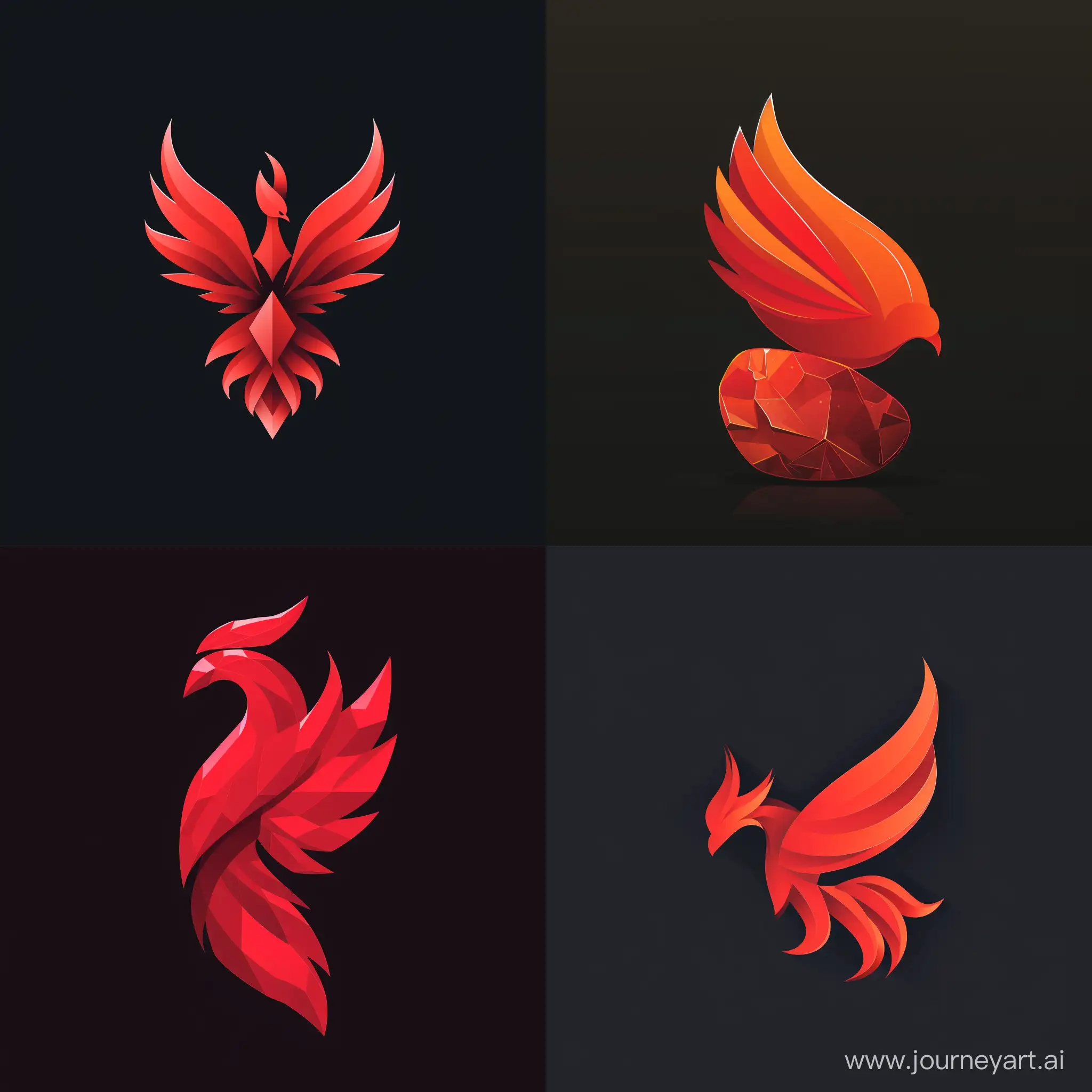 Minimalistic-Red-Phoenix-Logo-with-Stone-Resemblance