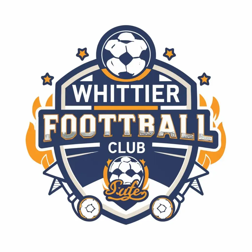 logo, soccer kid club, with the text "Whittier Football club", typography, be used in Entertainment industry