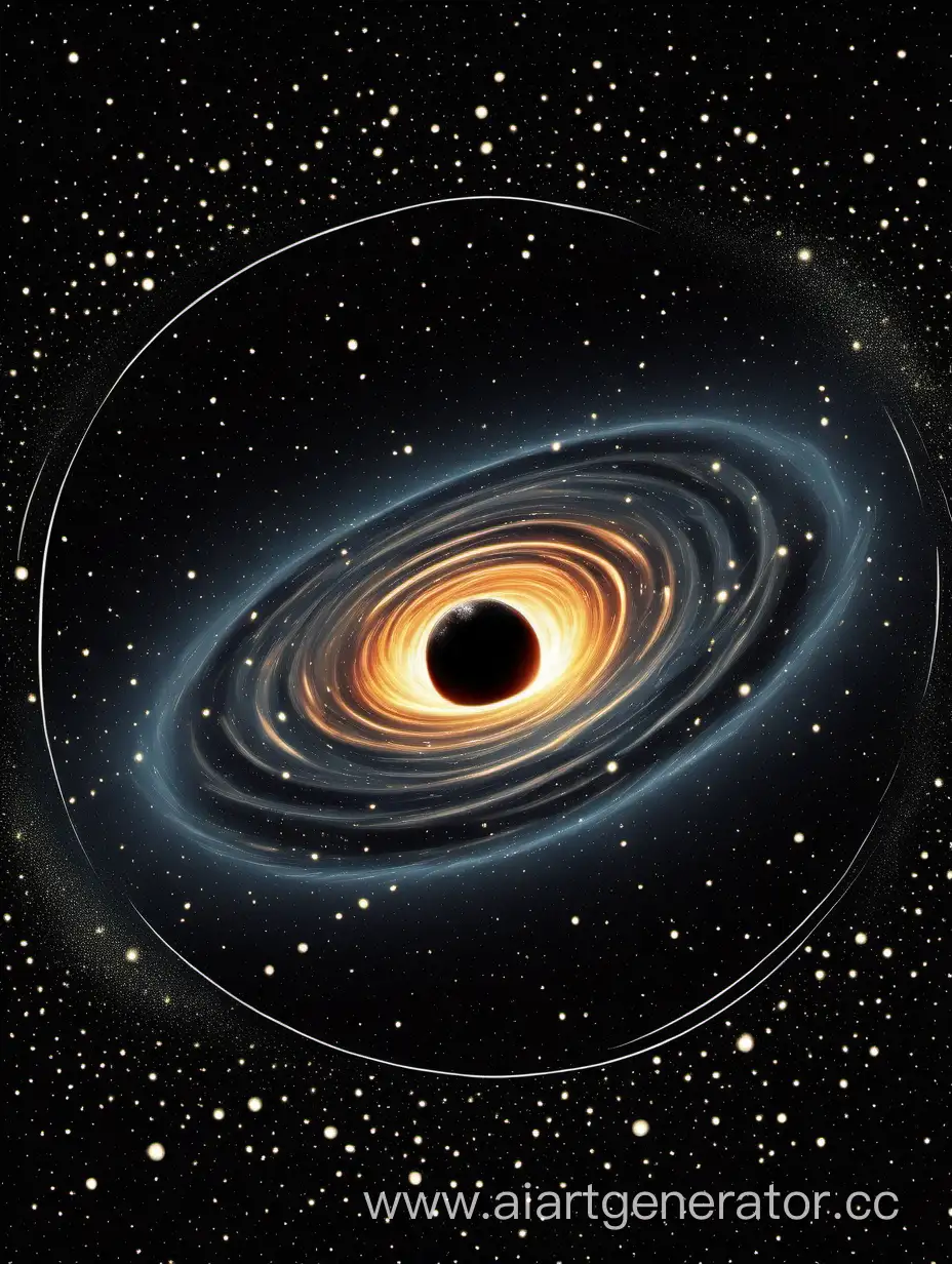 Majestic-Black-Hole-in-Cosmic-Abyss-Captivating-Illustration-of-Celestial-Phenomenon