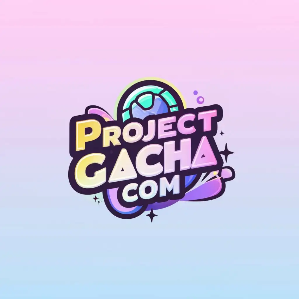a logo design,with the text "Project Gacha Com", main symbol:Something that Remind Us games gacha
's universe,Moderate,clear background