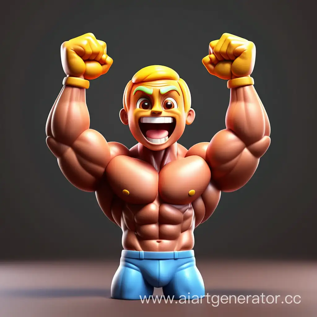 Muscular-3D-Emoji-Icon-with-Bodybuilders-Triumph-Pose