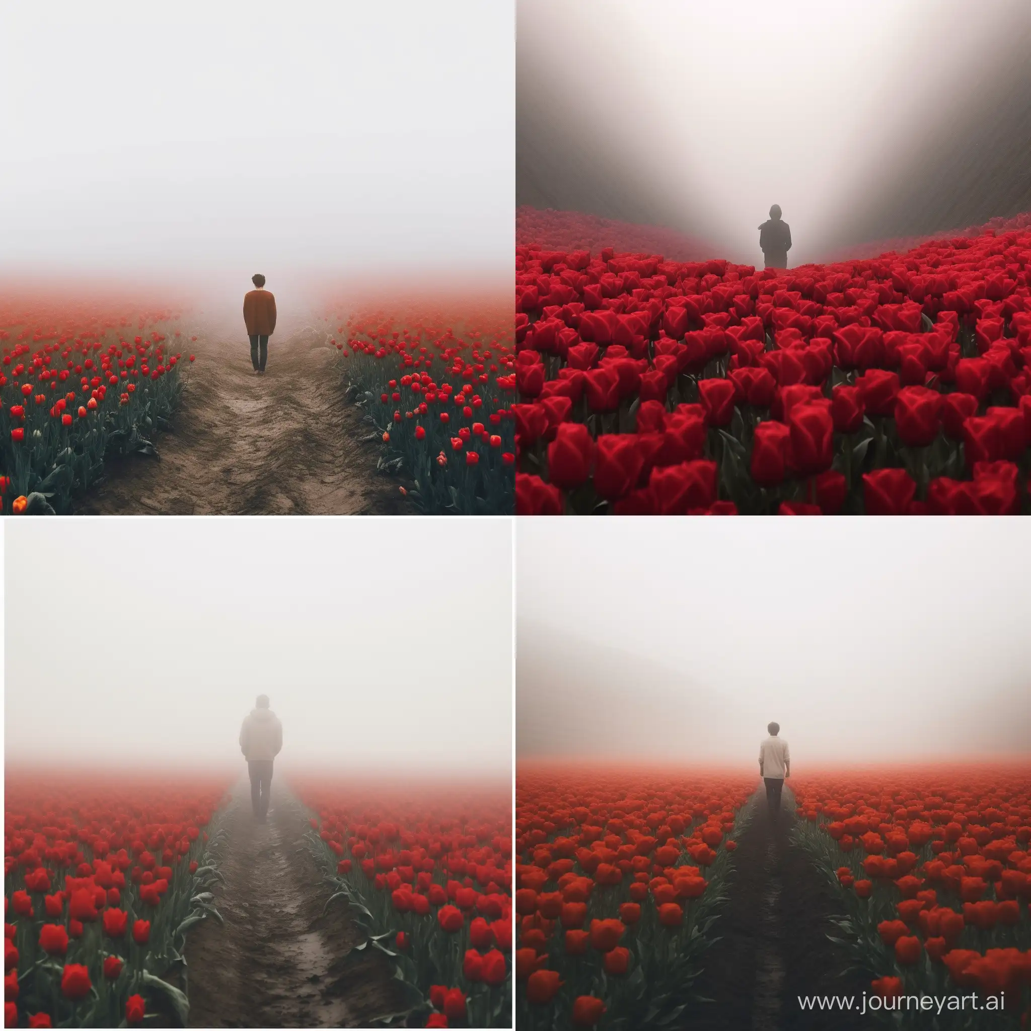 Solitary-Figure-Amidst-Enchanting-Red-Tulip-Fields-in-Thick-Fog