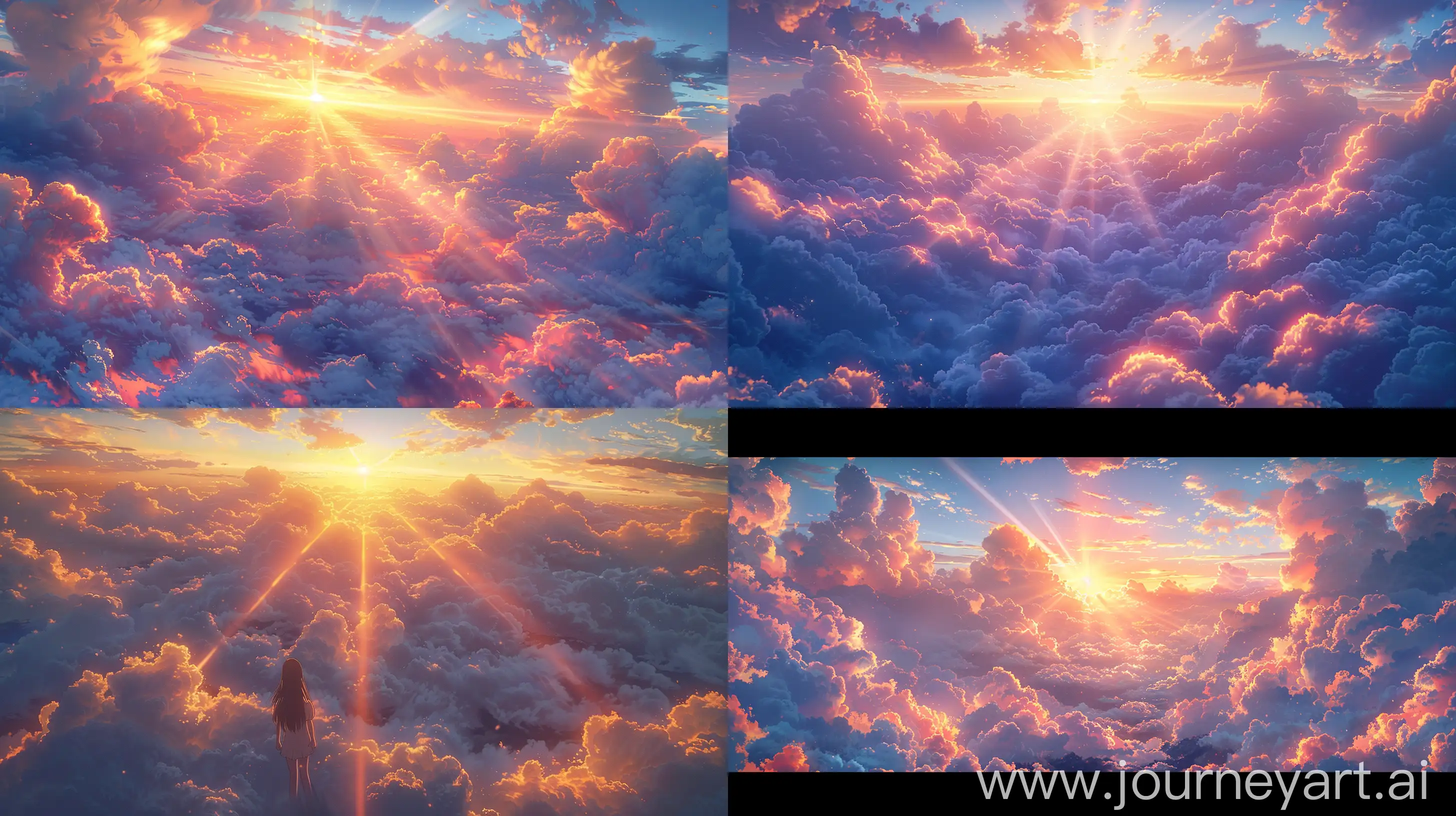 Sunset-Serenade-Radiant-Clouds-and-Light-Beams-in-Shinkais-Suzume-no-Tojimari-Style