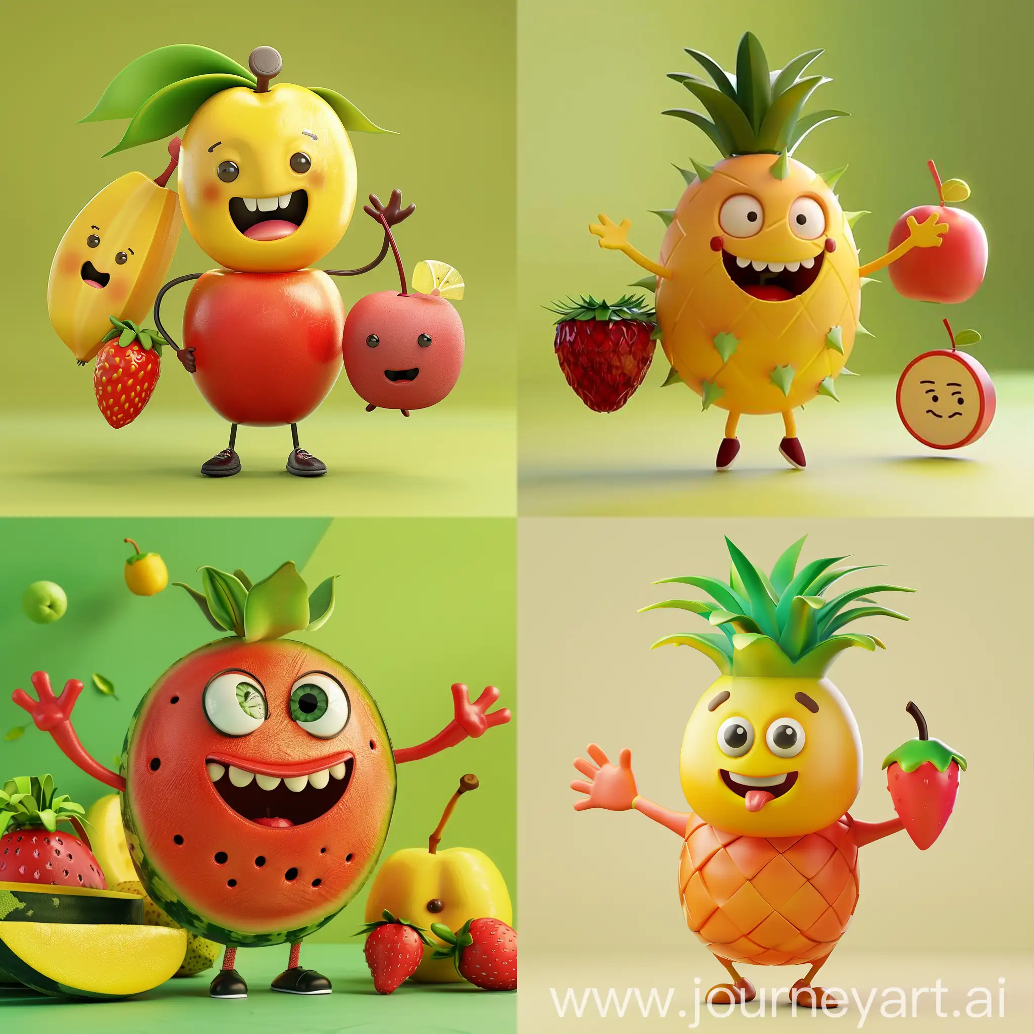 I need a animated fruit 3d character in cartoon style