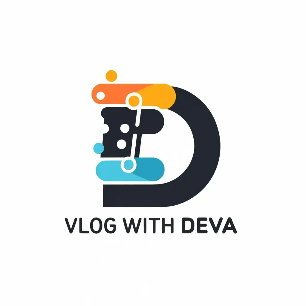 logo, D, with the text "Vlog With deva", typography, be used in Technology industry
