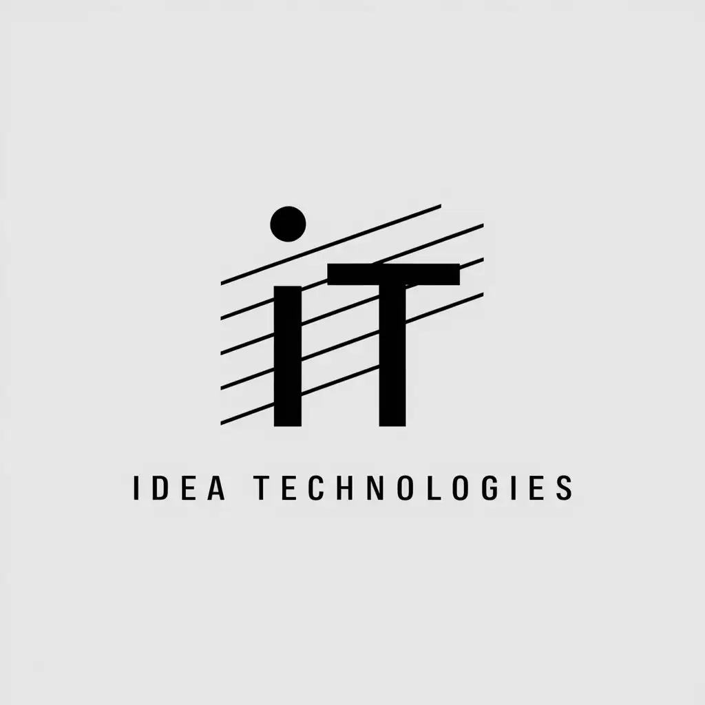 Логотип компании "Идея технологий", черно белый , минималистичный, геометрия.
