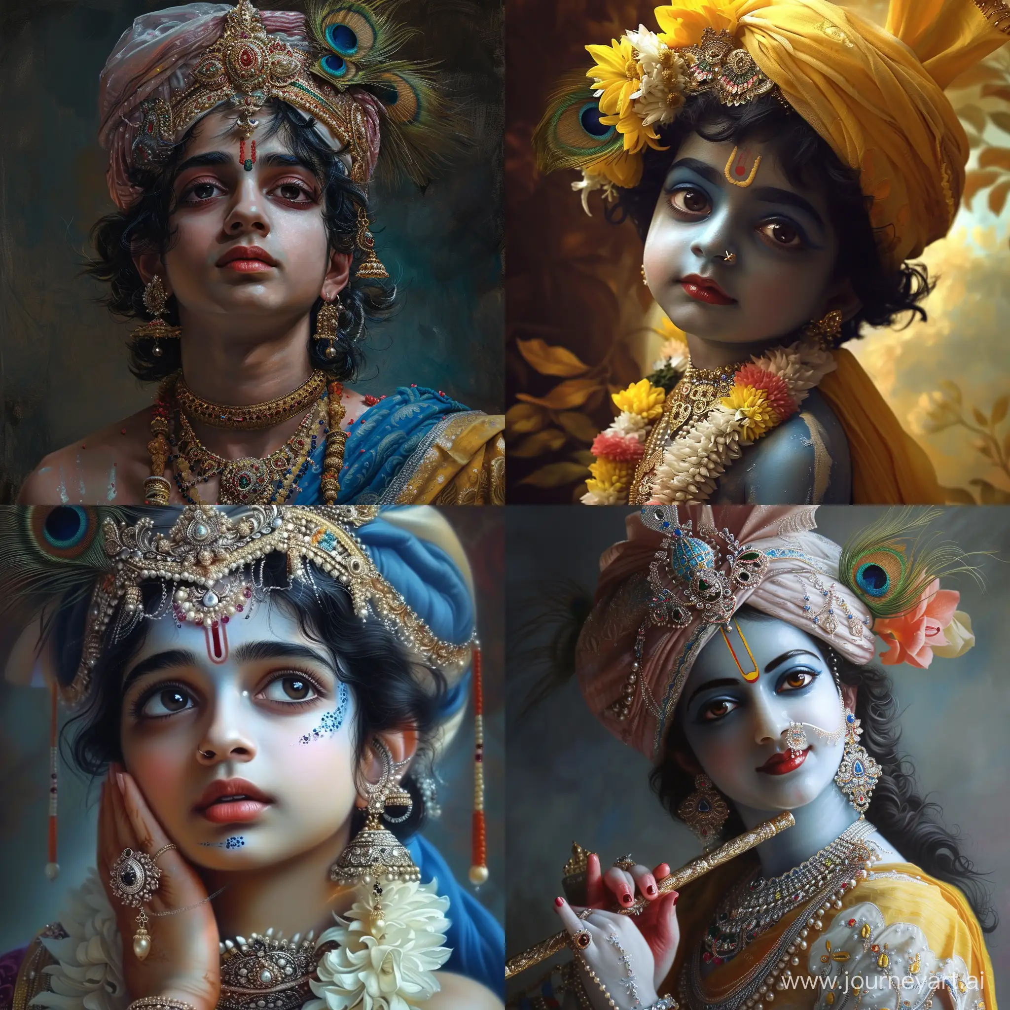Realistic picture of hindu god krishna