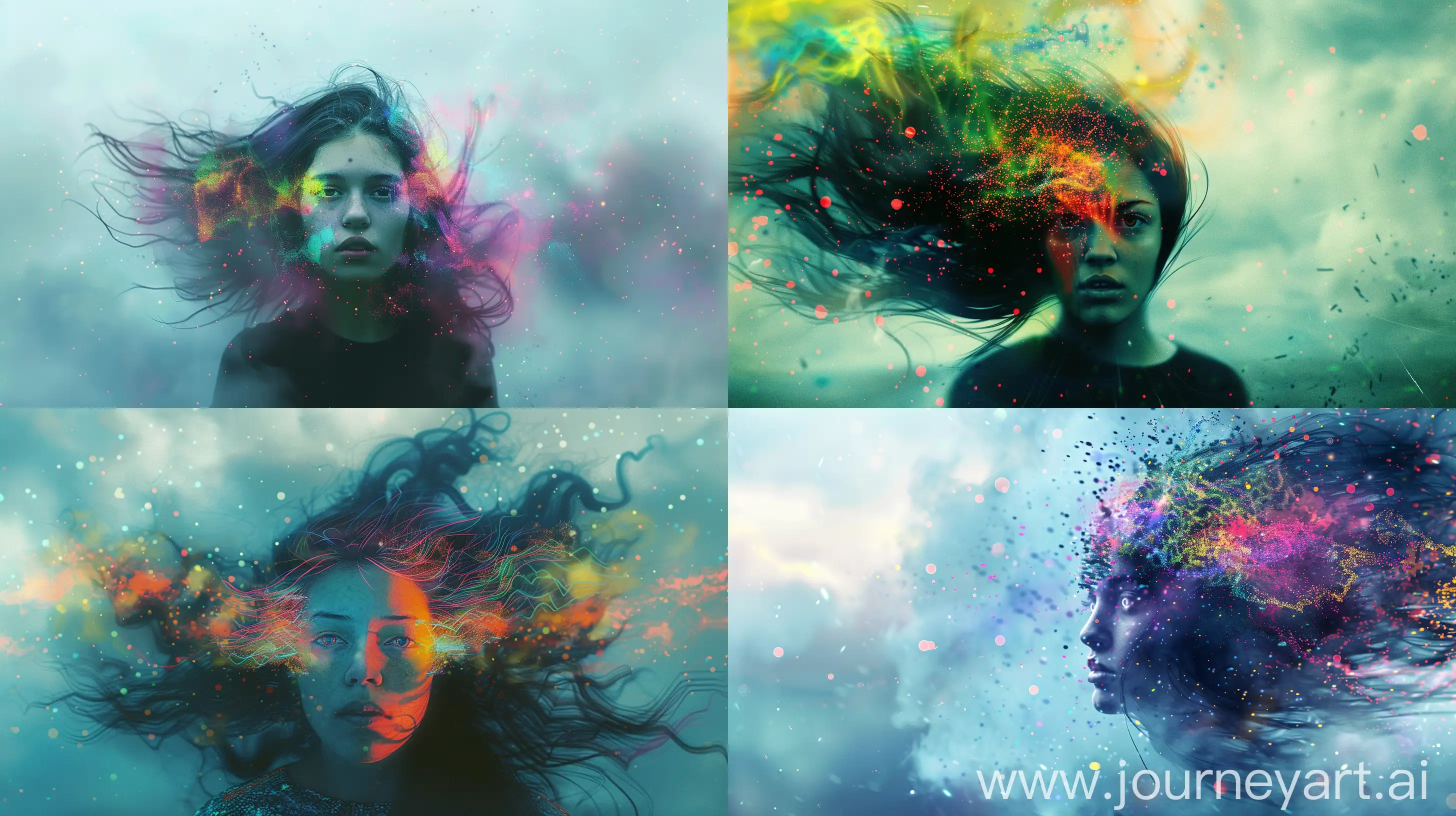 Ethereal-Neon-Woman-Emerging-from-Digital-Blur-in-Melancholic-Sky