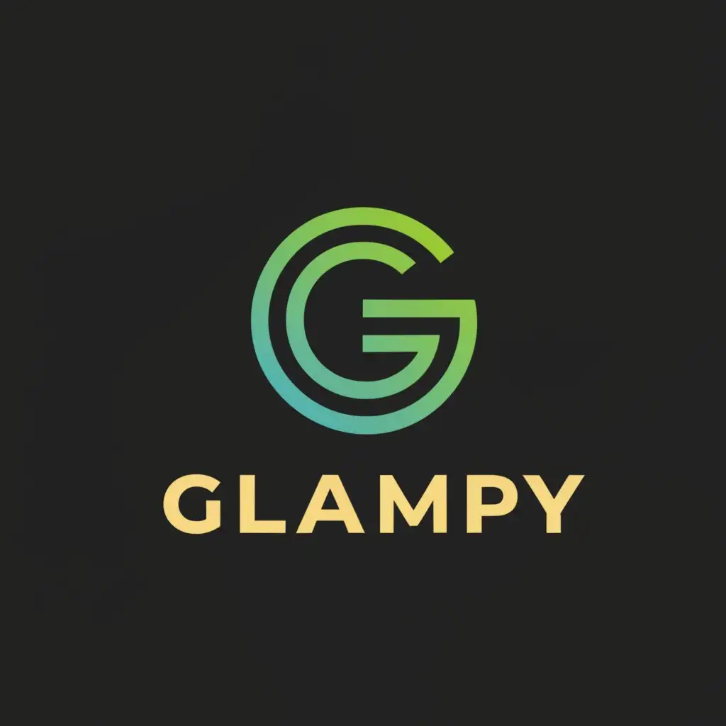 a logo design,with the text "Glampy", main symbol:Design a bold and vibrant logo for our automotive detailing business, embodying the energy, precision, and luxury of our industry. Incorporate a signature 'G' into the design, reflecting our brand identity. Utilize a color scheme of green, black, and gold to convey sophistication and precision. essence of our Business. capturing the dynamism and elegance of automotive detailing. #Signature "G",Minimalistic,be used in Automotive industry,clear background