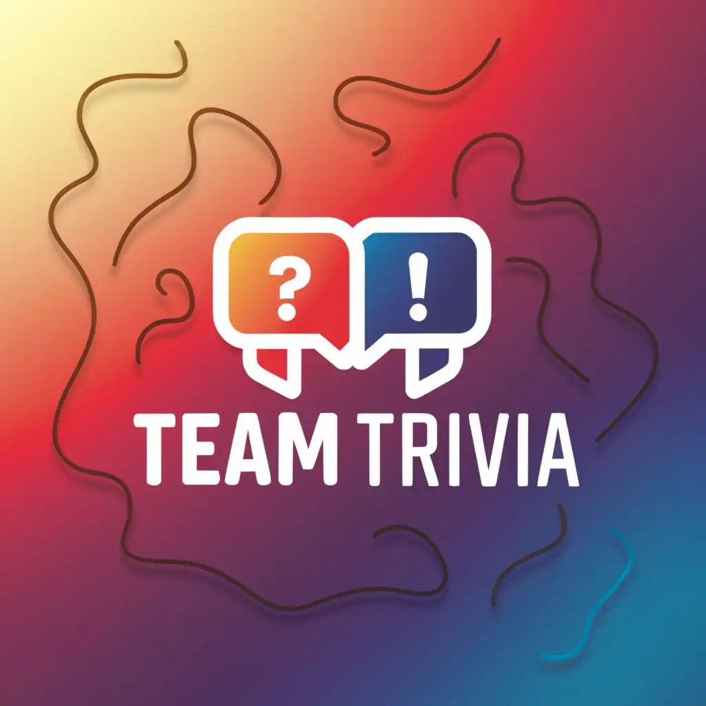 a logo design,with the text "Team Trivia", main symbol:quiz question mark notecards,complex,clear background