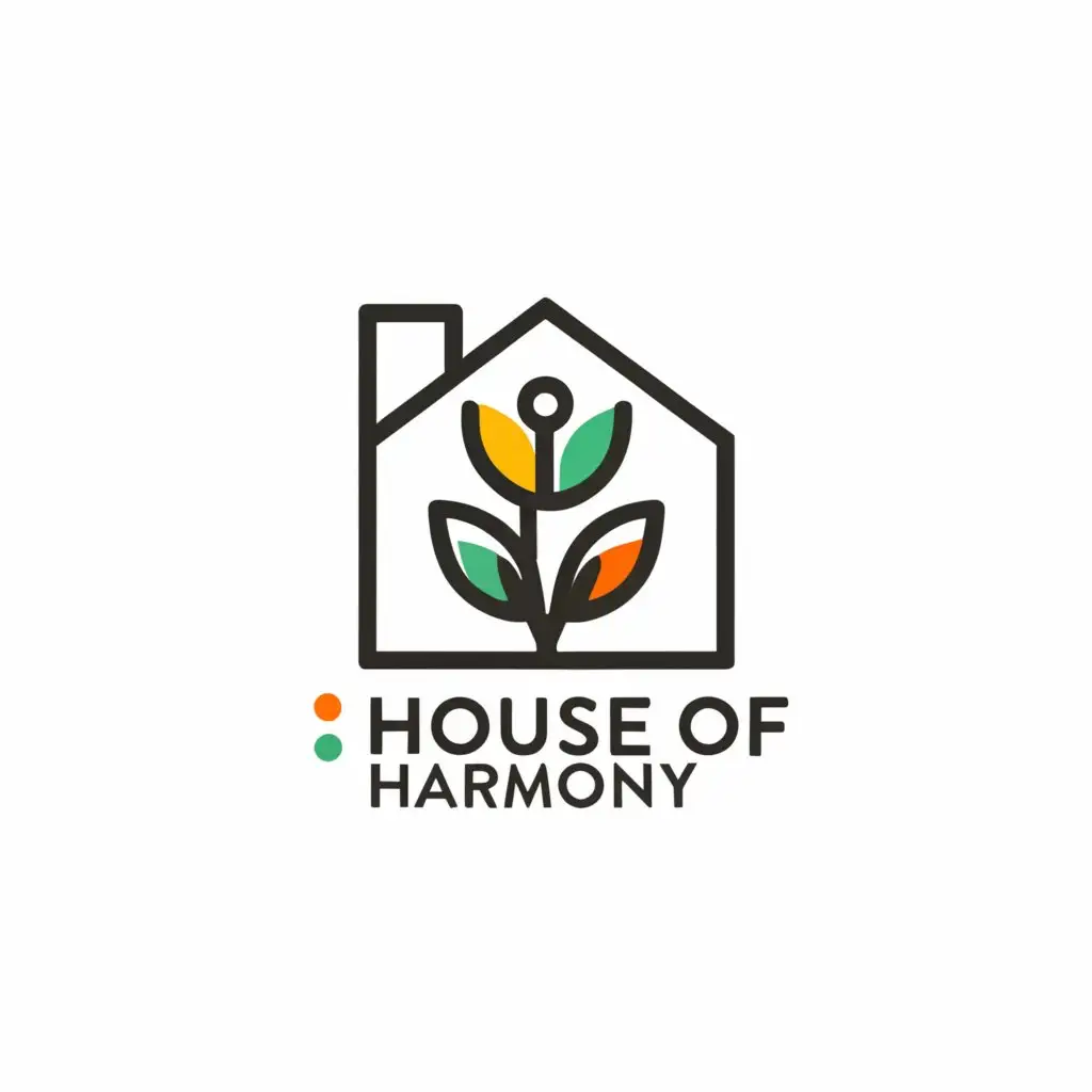 LOGO-Design-For-House-of-Harmony-Elegant-House-Symbol-in-Home-Family-Industry