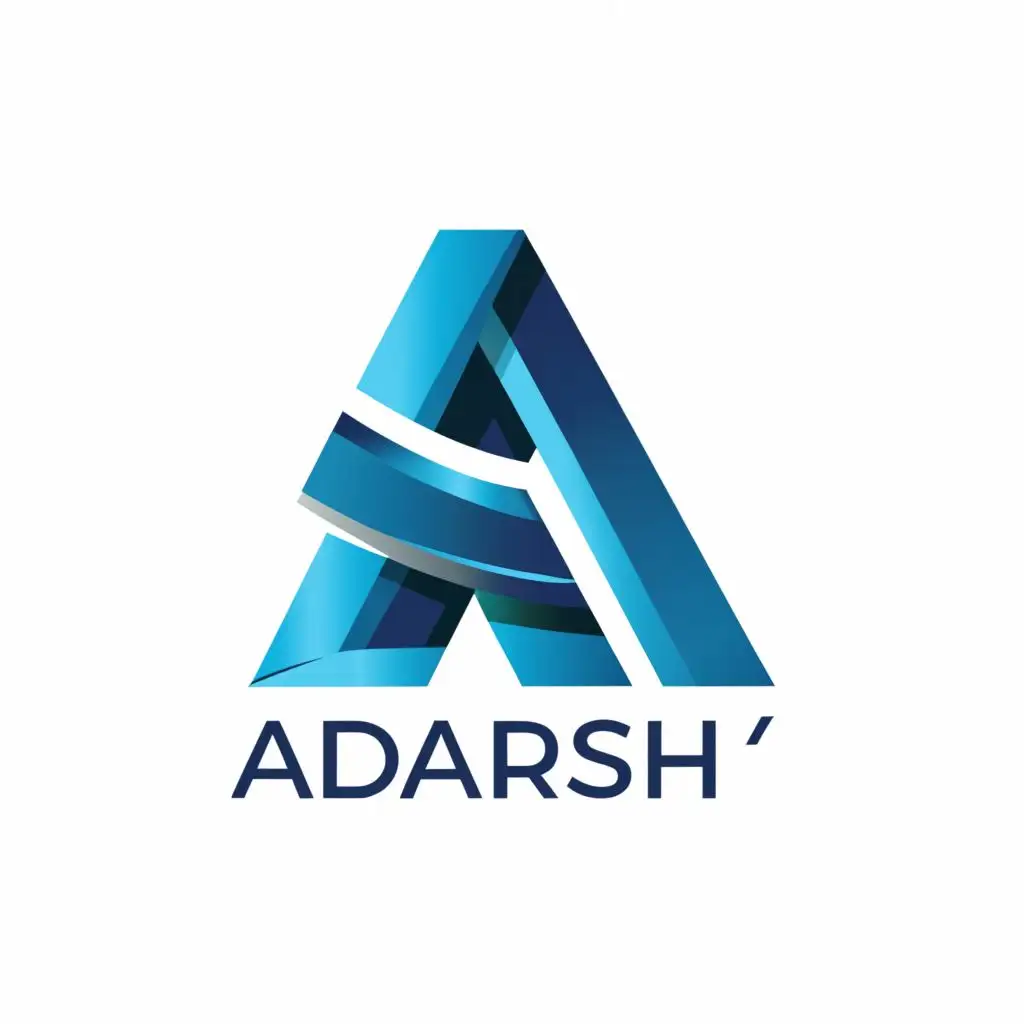 a logo design,with the text "Adarsh", main symbol:blue,Moderate,clear background