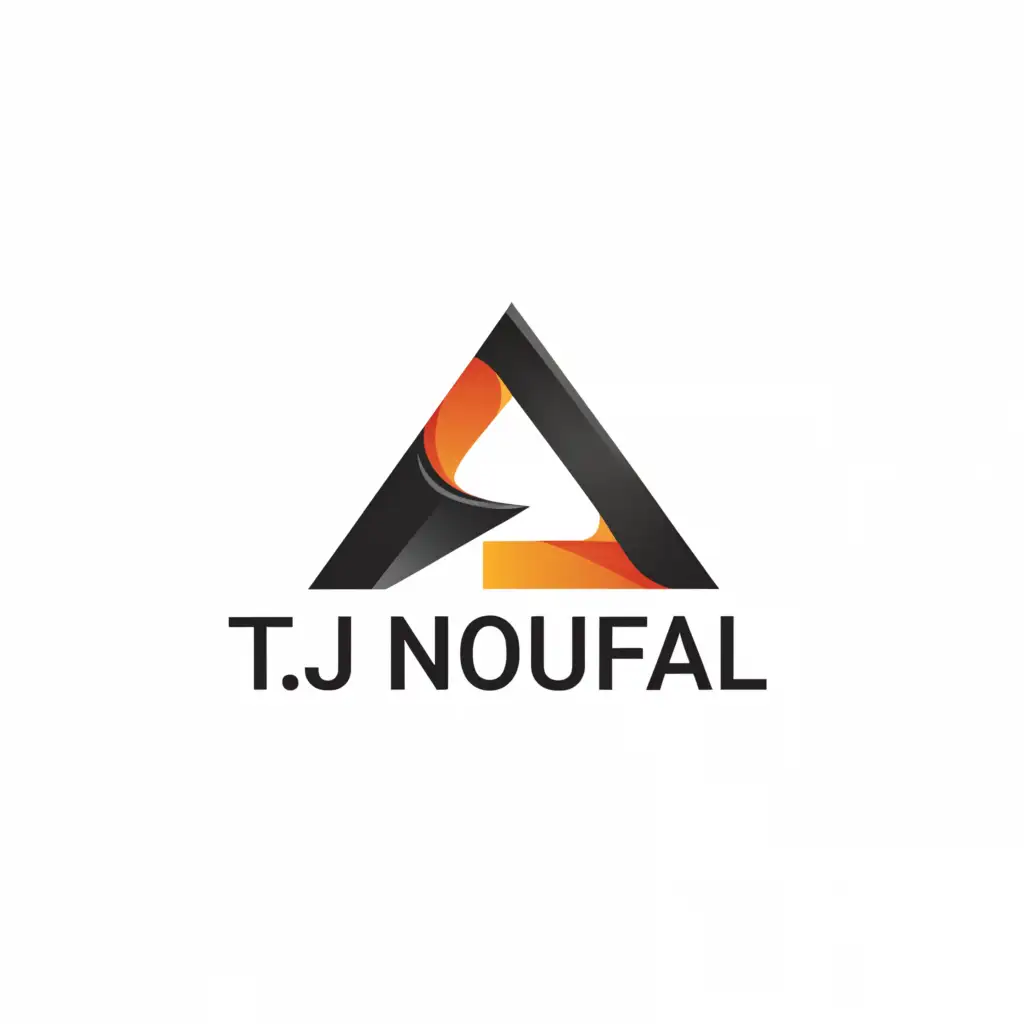 a logo design,with the text "TJ Noufal", main symbol:triangle,Minimalistic,be used in Construction industry,clear background