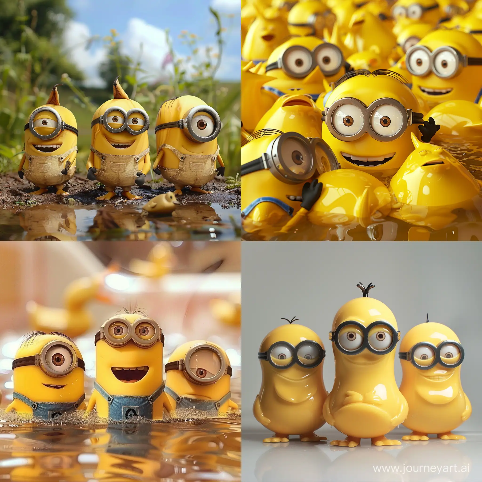 Playful-Minions-and-Ducks-in-Vibrant-Yellow-Harmony