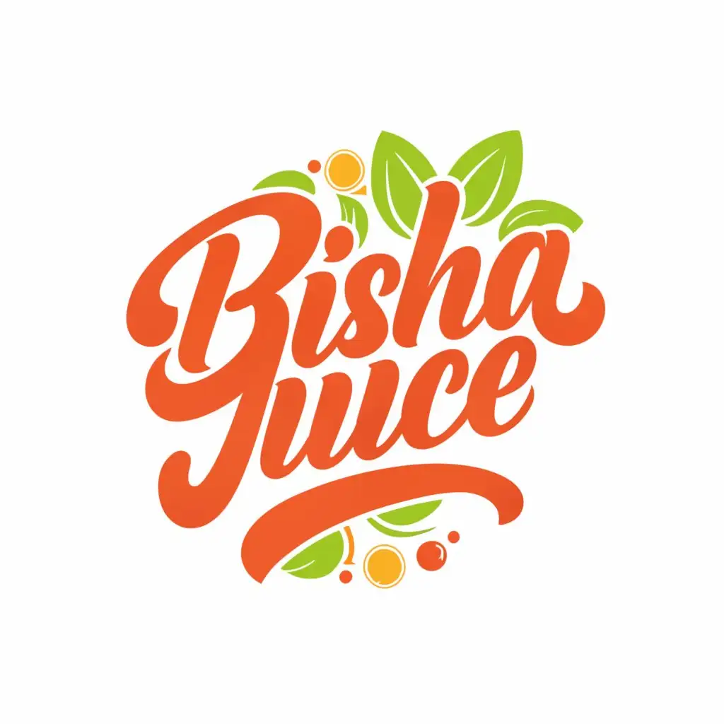 a logo design,with the text "Bisha Juice", main symbol:Fruits,Moderate,be used in Restaurant industry,clear background