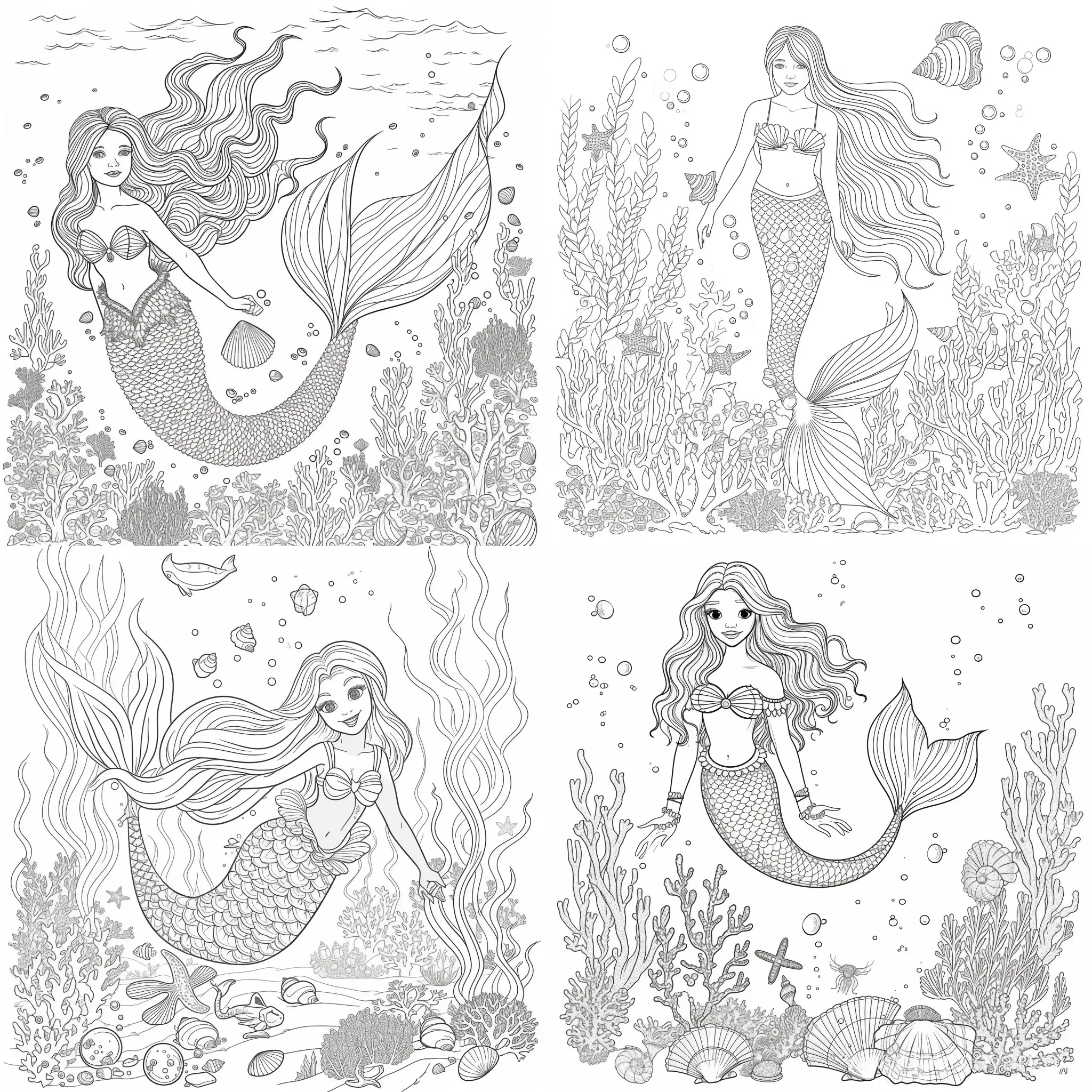 Marina-the-Mermaid-Explorer-Coloring-Book-Page-Underwater-Adventure-with-Sea-Creatures