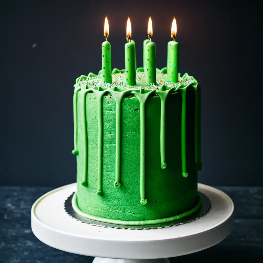 Vibrant Green Birthday Cake Celebration