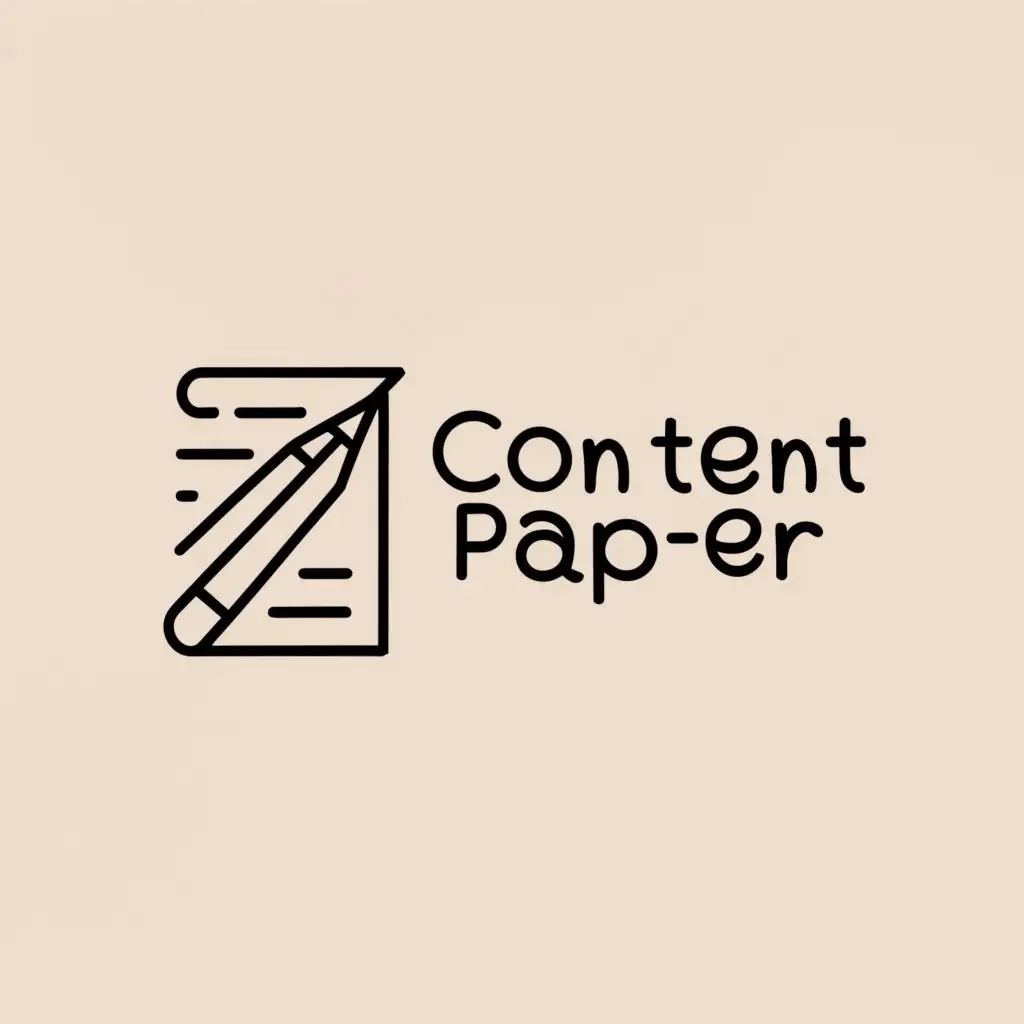 a logo design,with the text "content paper", main symbol:Paper, pen
,Moderate,clear background