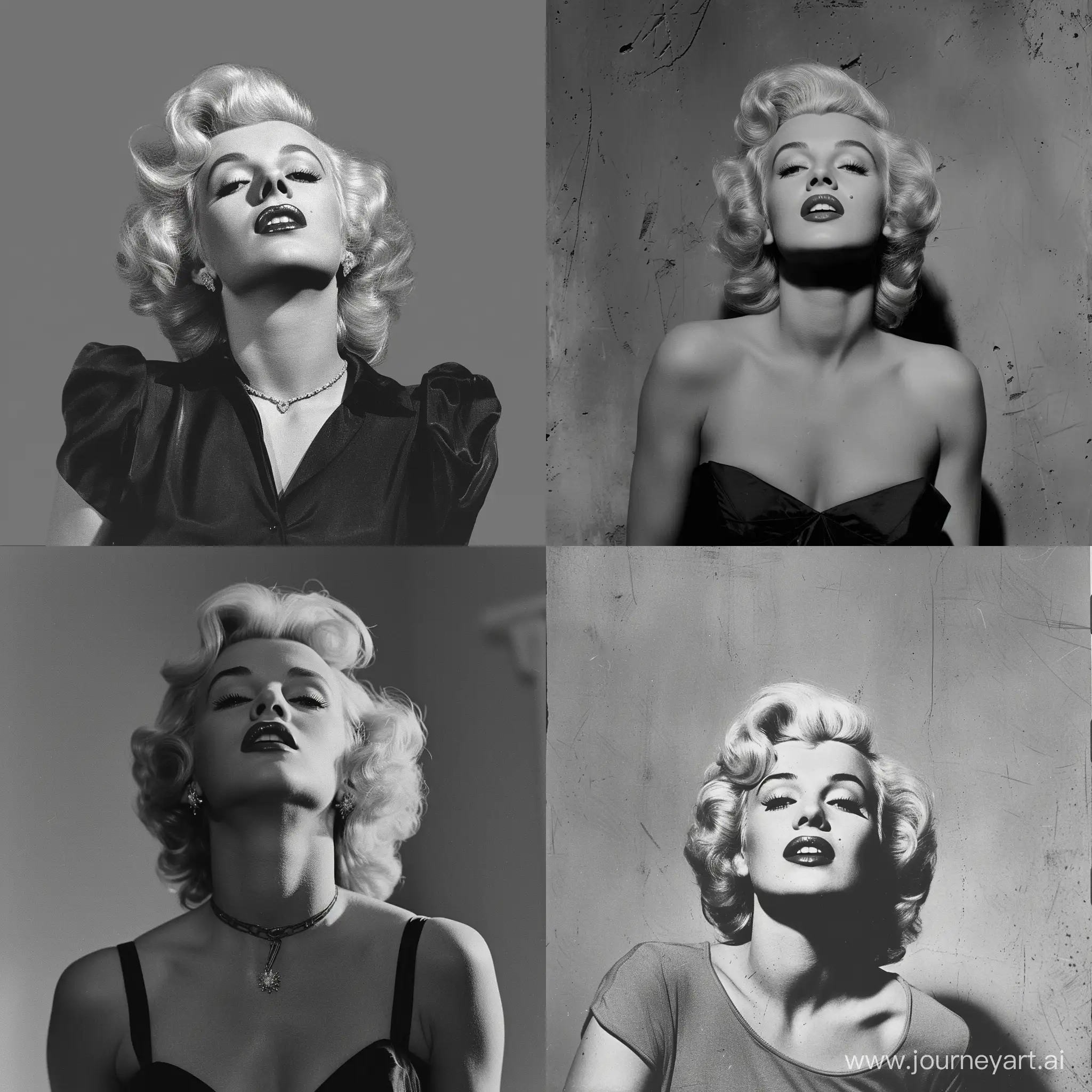 Marilyn-Monroe-Vintage-Portrait-on-Gray-Monochrome-Background