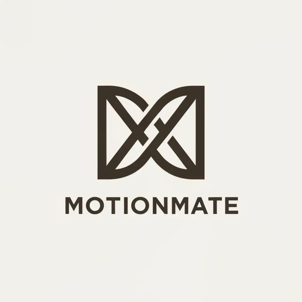 a logo design,with the text "MotionMate", main symbol:M,Minimalistic,clear background
