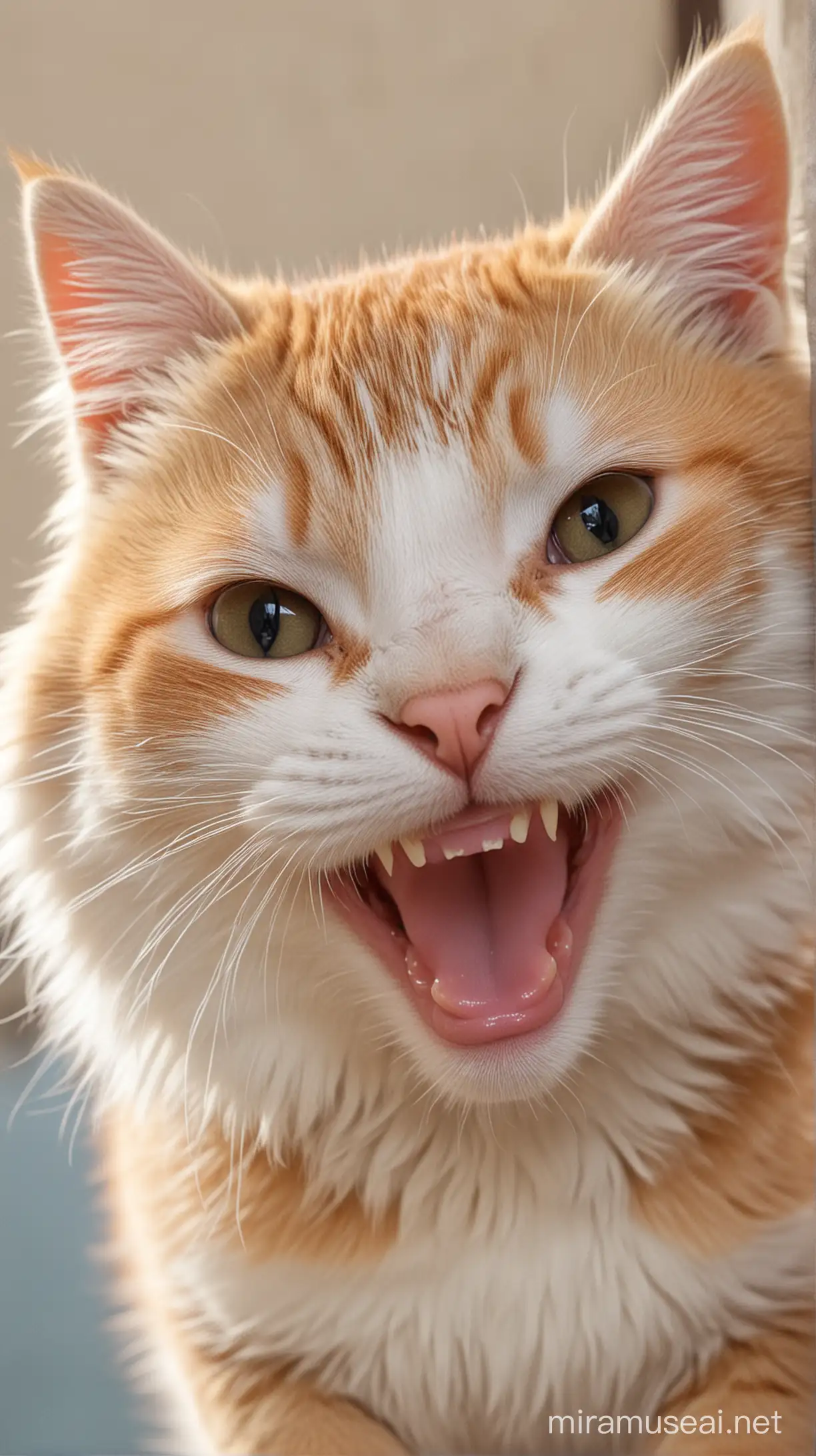 Cheerful Kitty with a Wide Smile