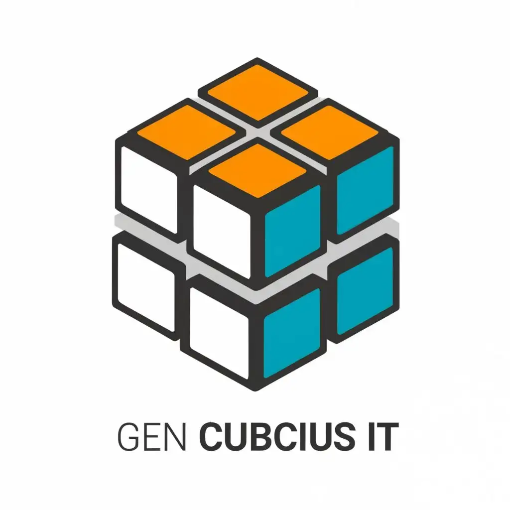 logo, MODERN RUBIK'S CUBE With white background, with the text "GEN CUBICUS IT", typography