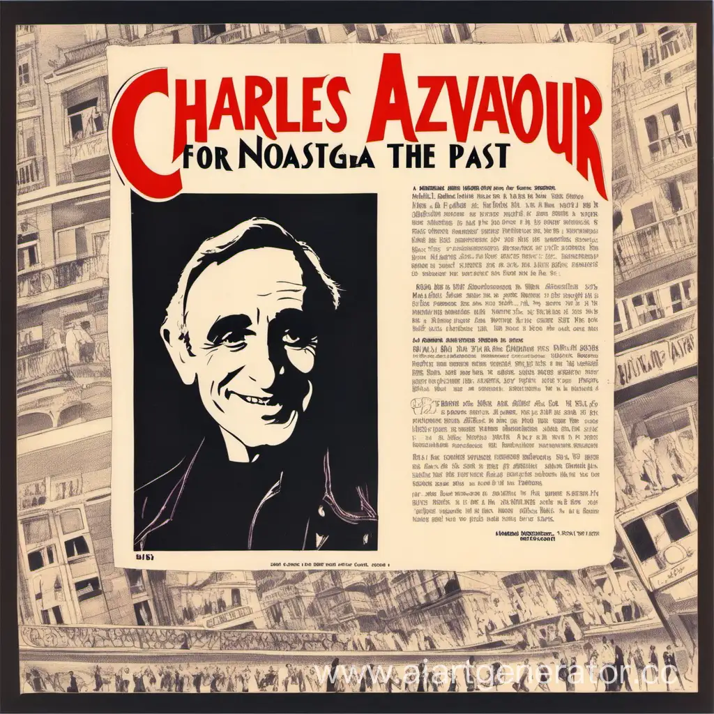 Шарль Азнавур, ностальгия по прошлому, по молодости, воспоминания, Виниловая пластинка, иллюстрация, Франция